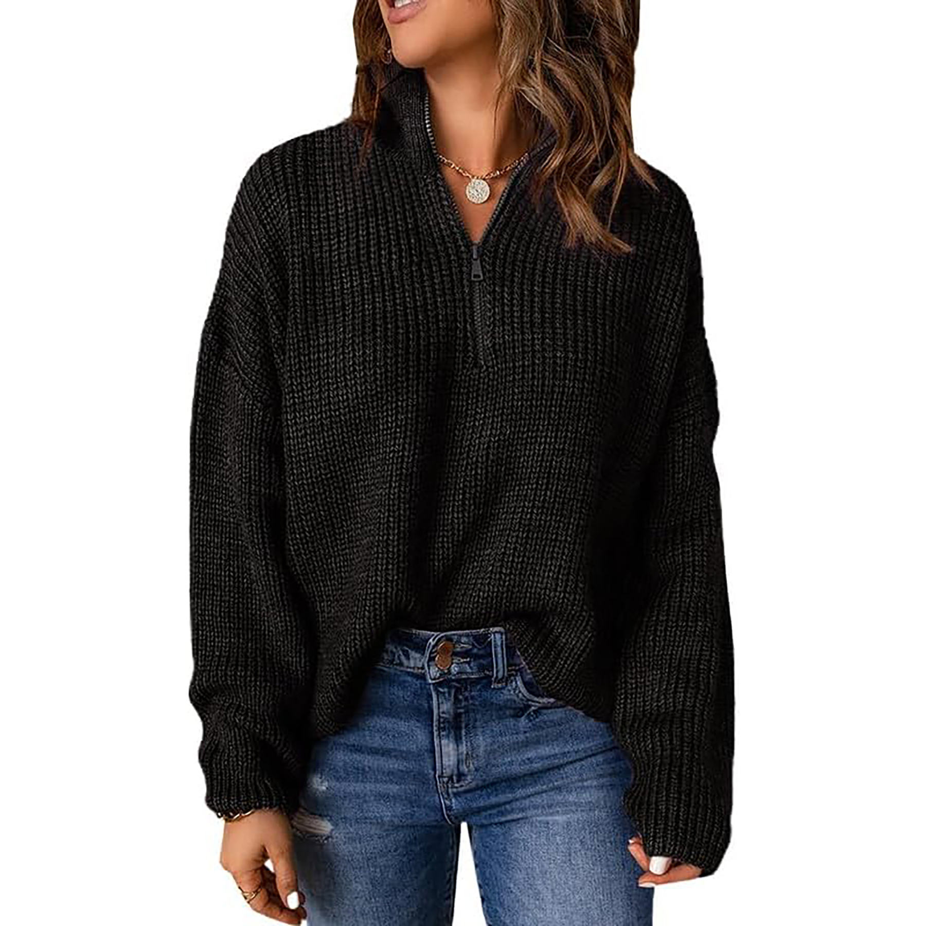 Women's 1/4 Zip Pullover Sweater 22