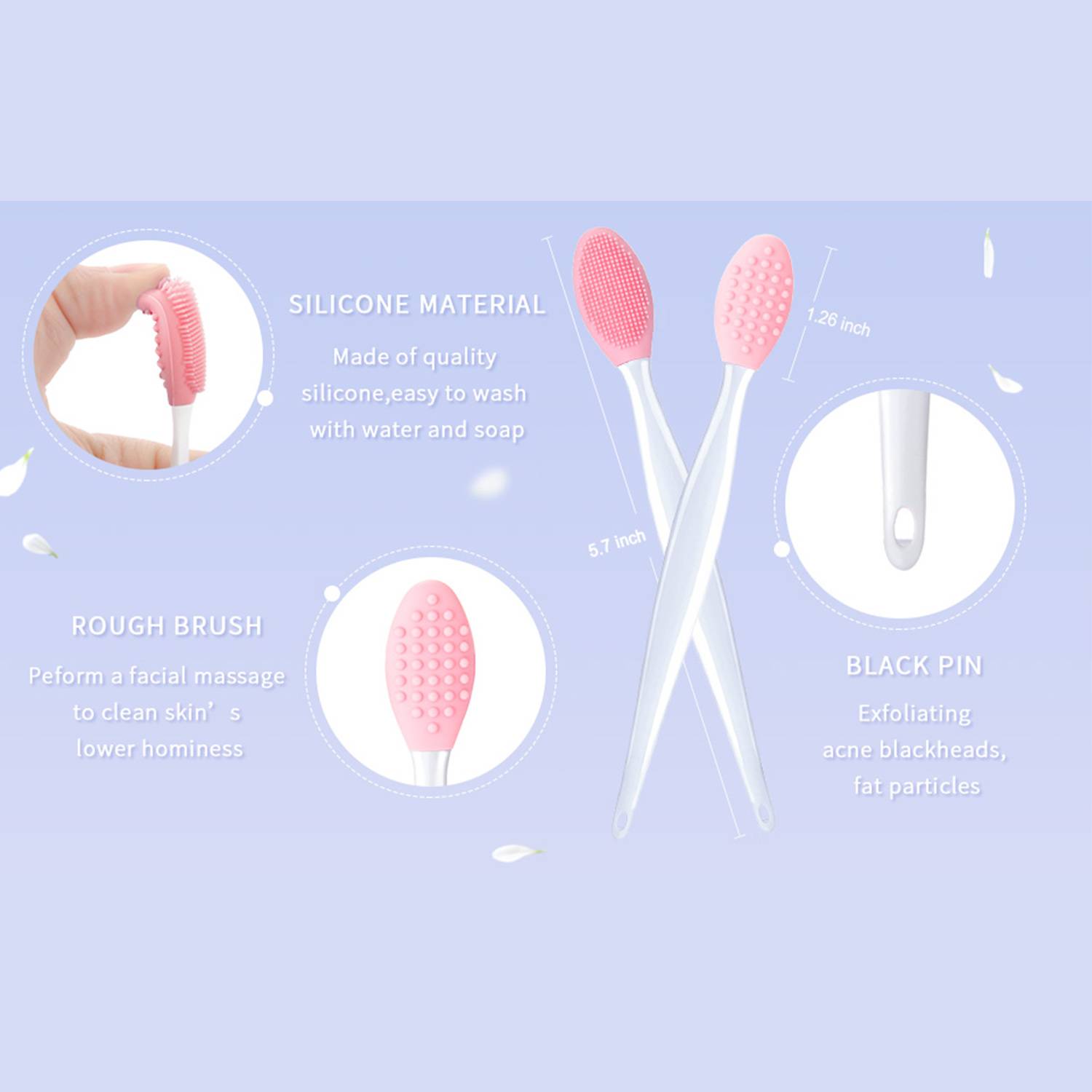 Rubber Double-sided Facial Cleaning Nose Lips Brush 4