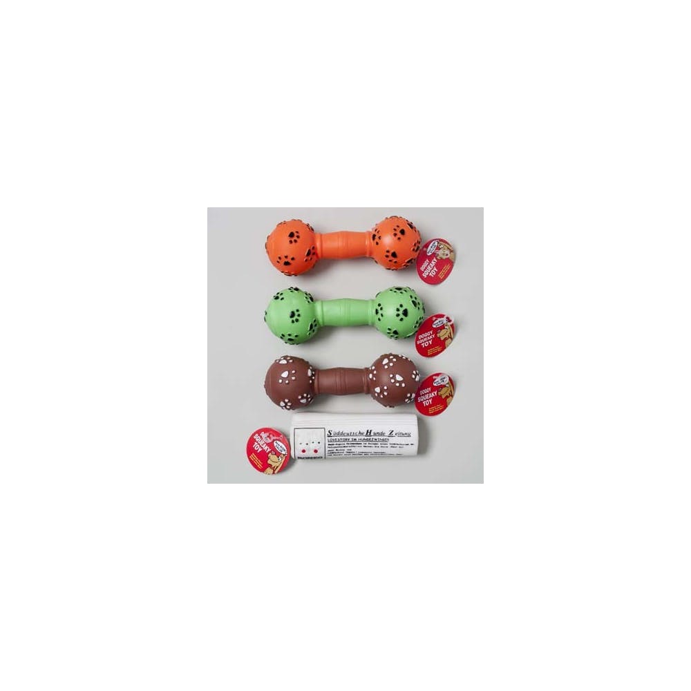 Vinyl Dog Toys - Dumbbell & Newspaper Shapes with Squeaker 2
