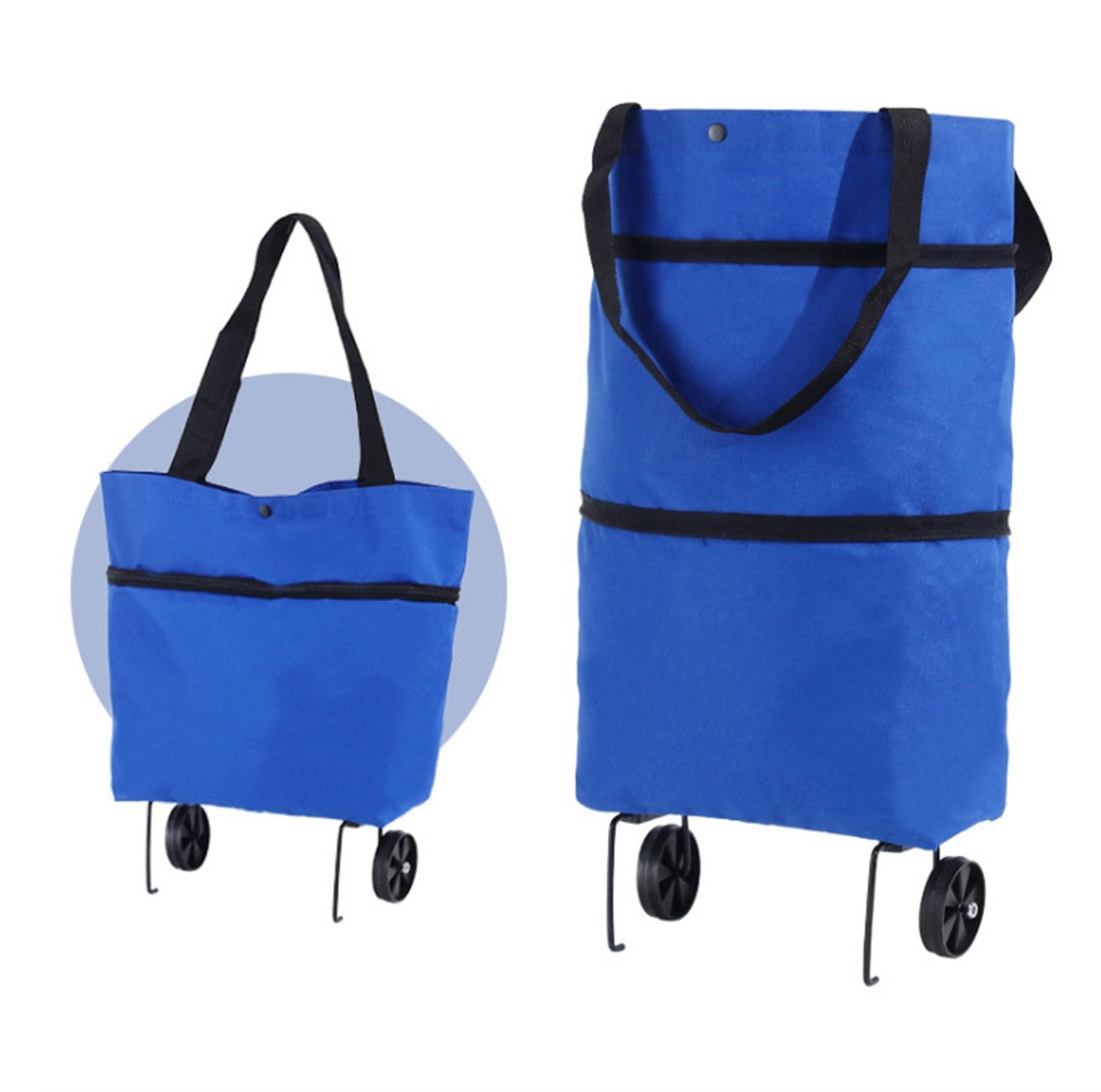 Custom Foldable Tote Shopping Bag with Wheels 5