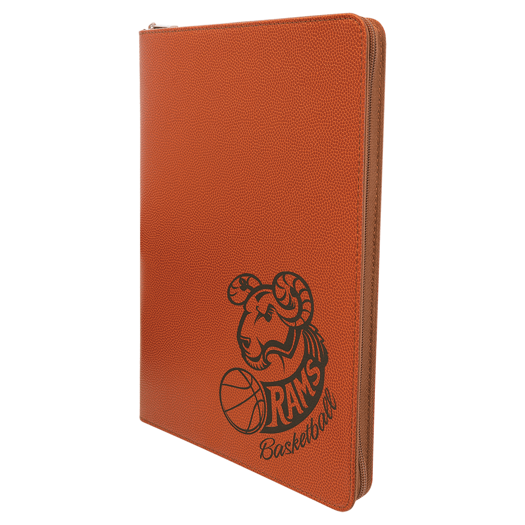 9 1/2" x 12" Basketball w/ Zipper Leatherette Portfolio with Notepad 3