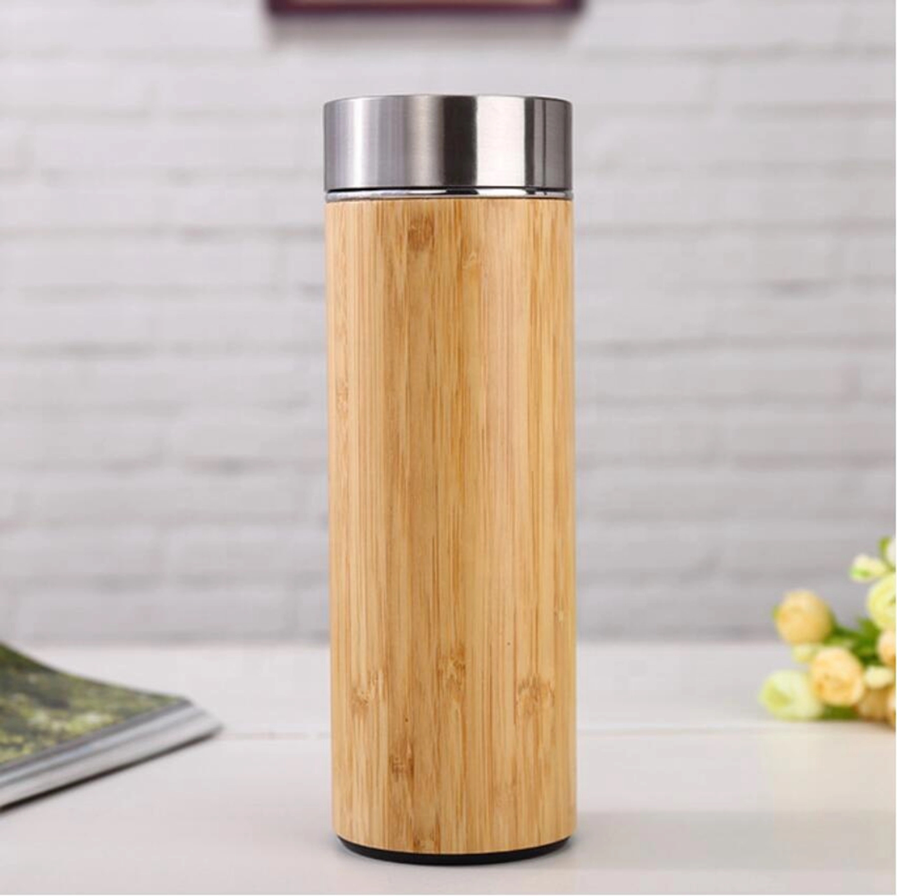 17 Oz. Vacuum-Sealed Bamboo Water Bottle, custom water bottle with logo imprint 3