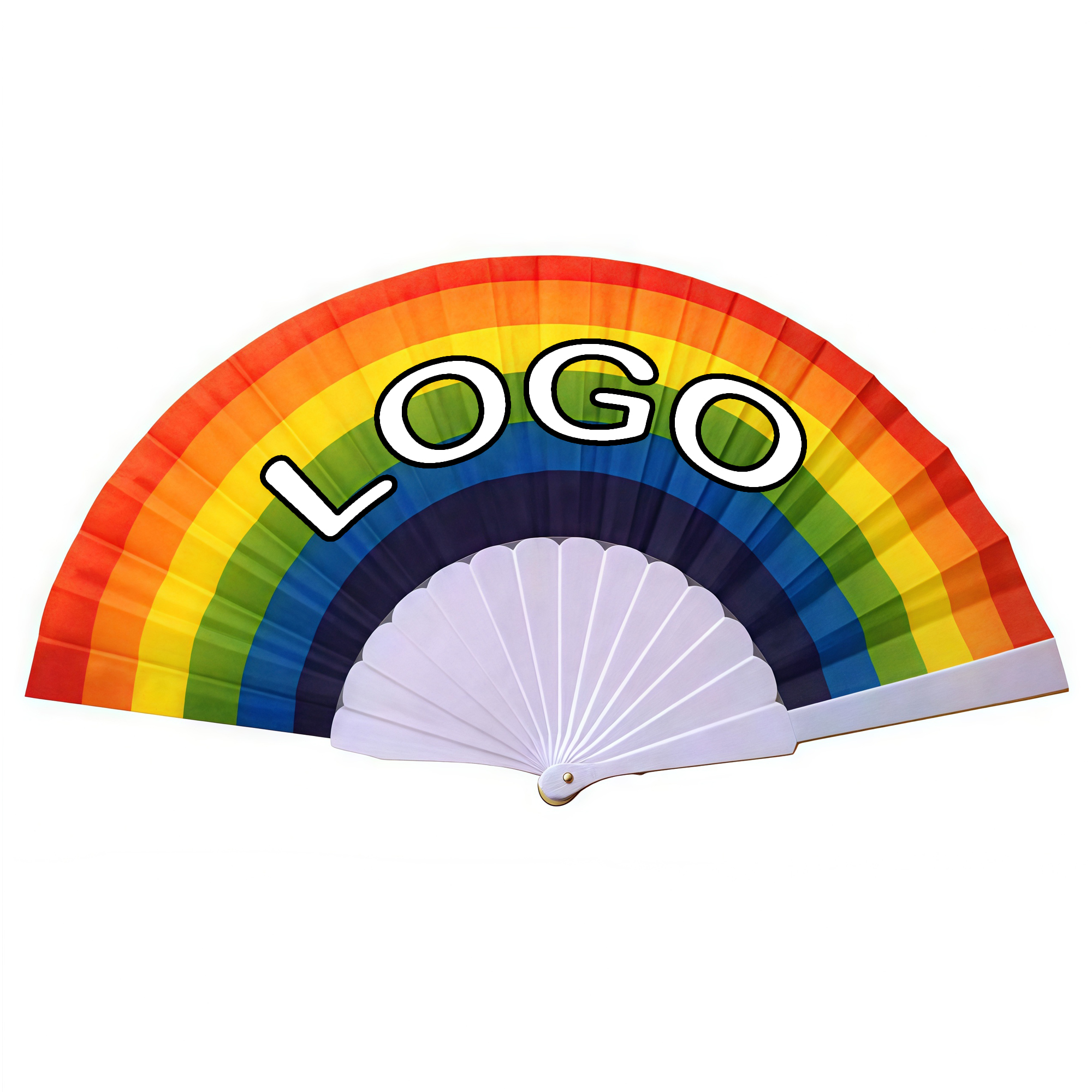 Custom Logo Rainbow Folding Fan - Perfect Promotional Gift 2