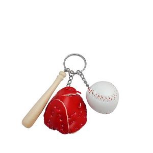 Baseball Keychain Set with Wooden Stick And Ball Design 21