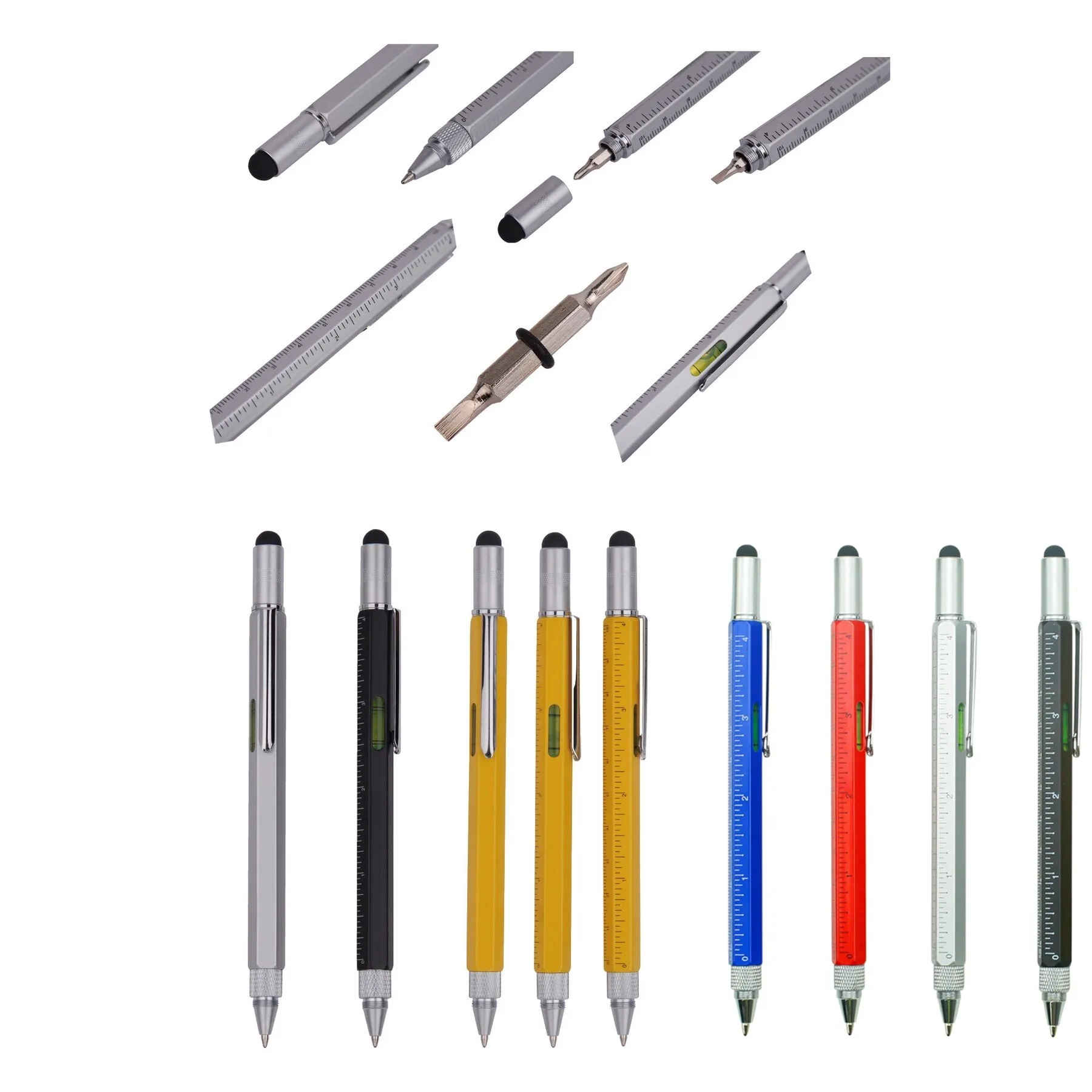 Multi-Function Stylus Metal Ballpoint Pen with Tool Set 6