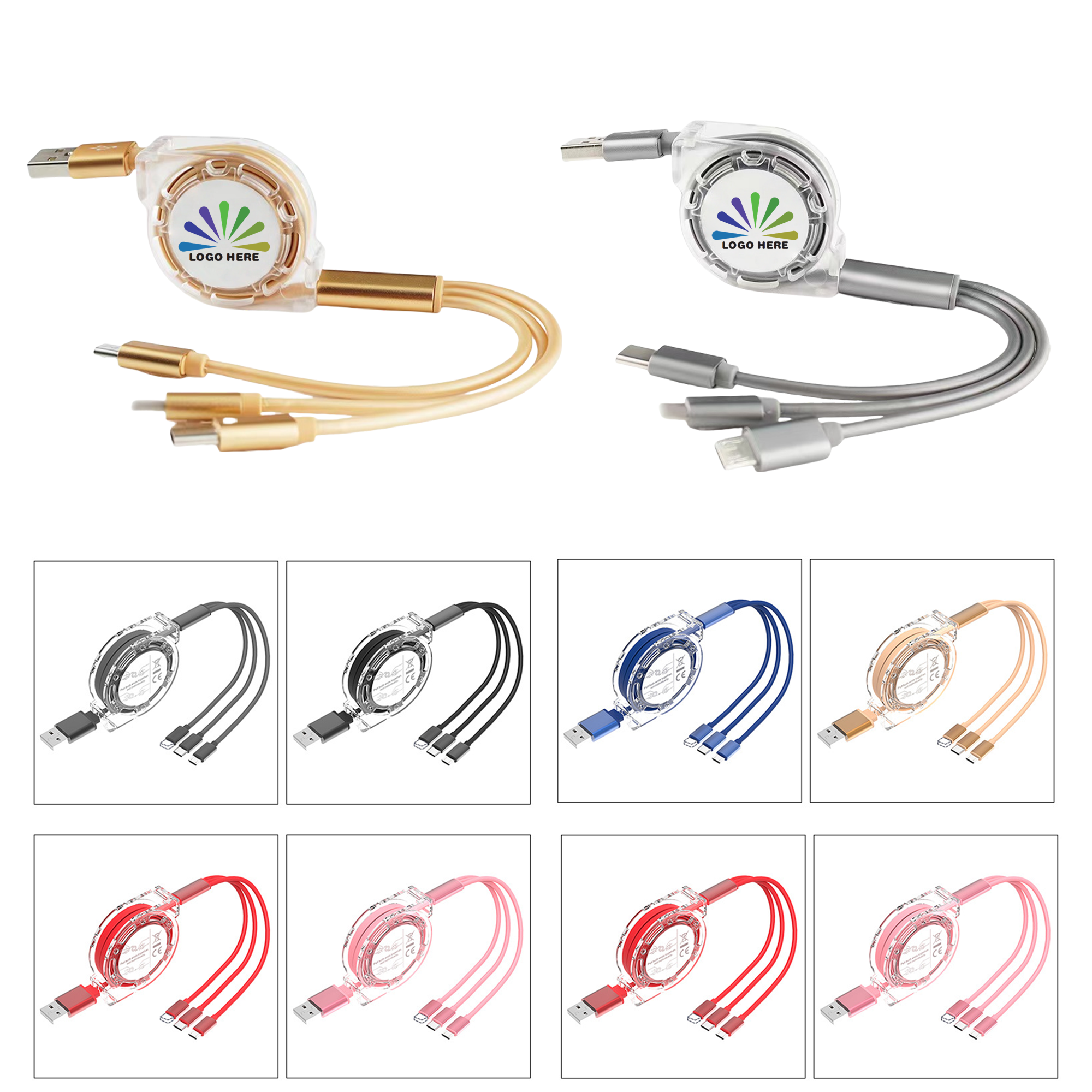 3 in 1 Retractable Multi Charging Cable 1
