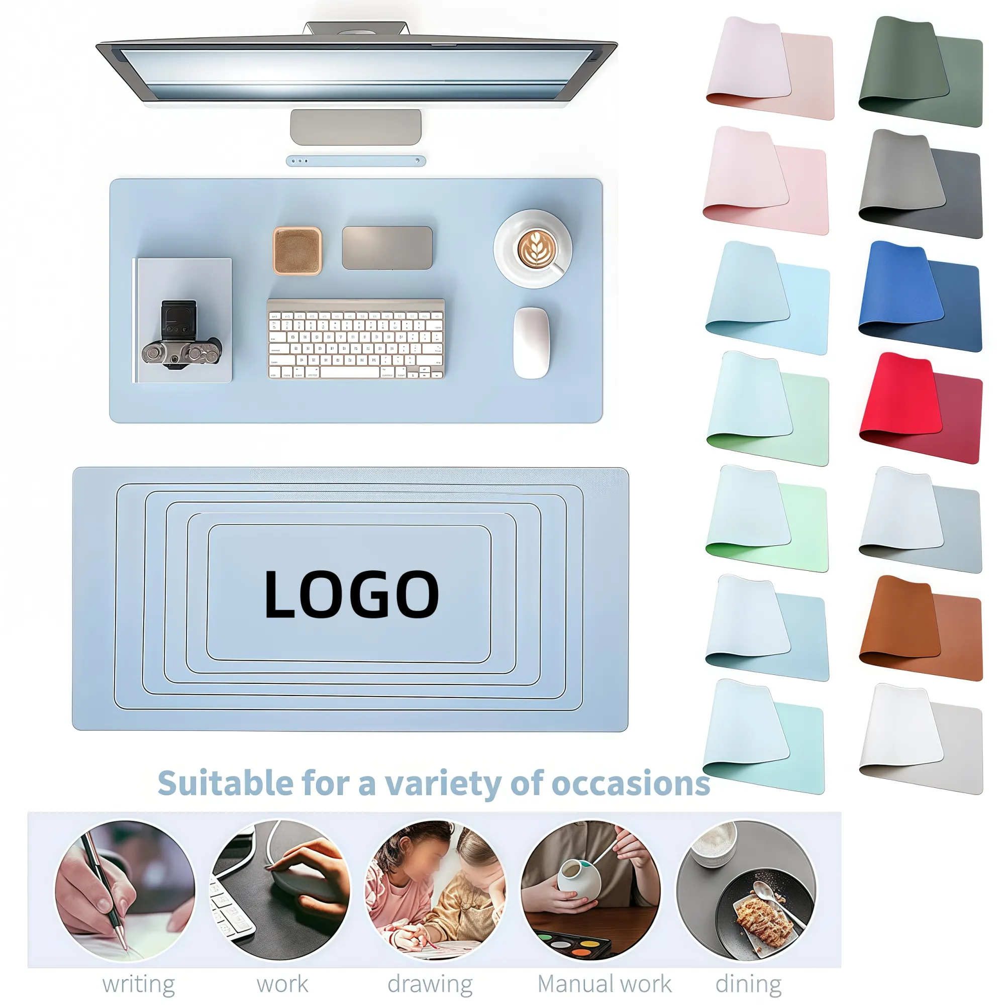 Leather Mat Waterproof Desk Blotter Pad 1