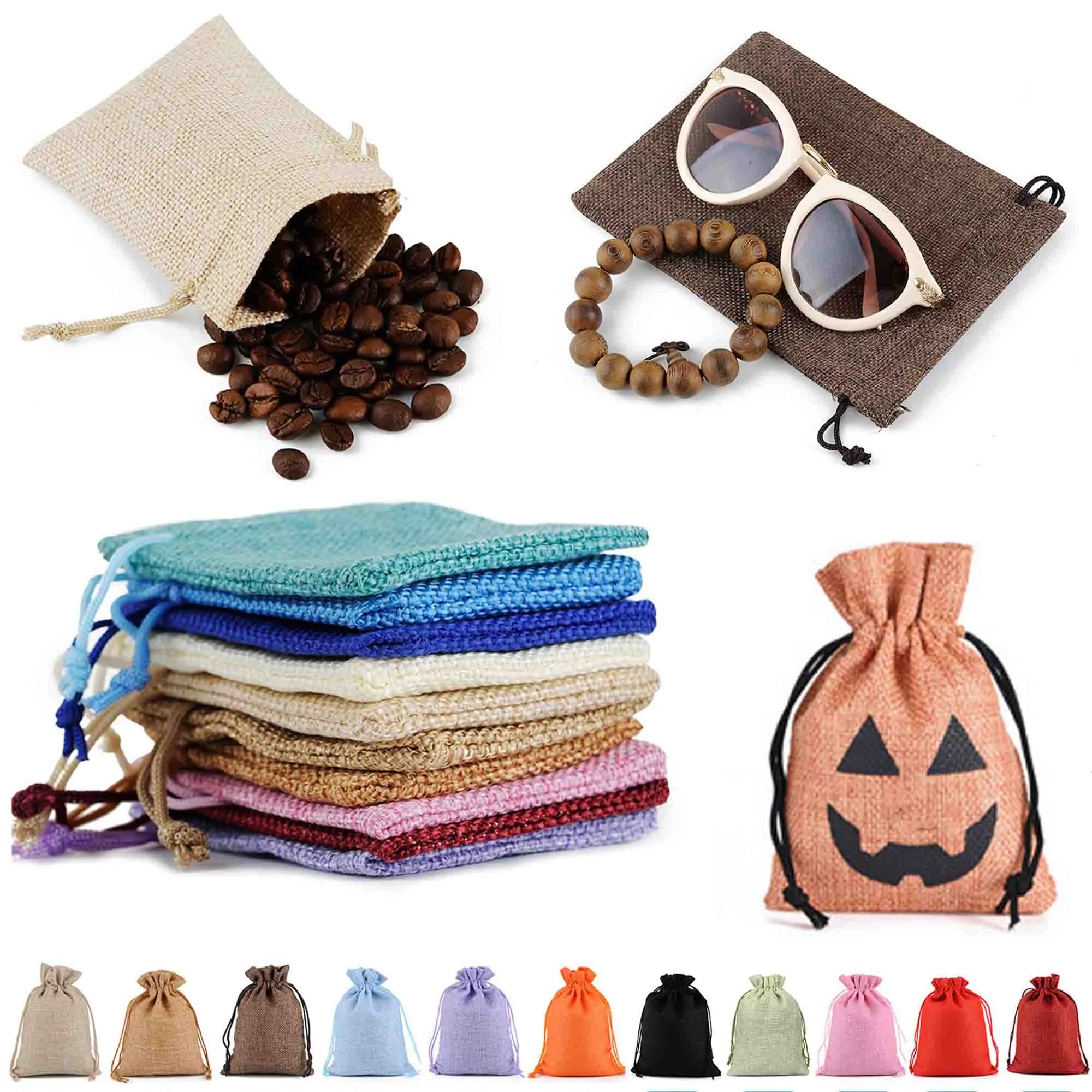 Burlap Gift Bag Drawstring Backpack Recyclable Linen Sacks