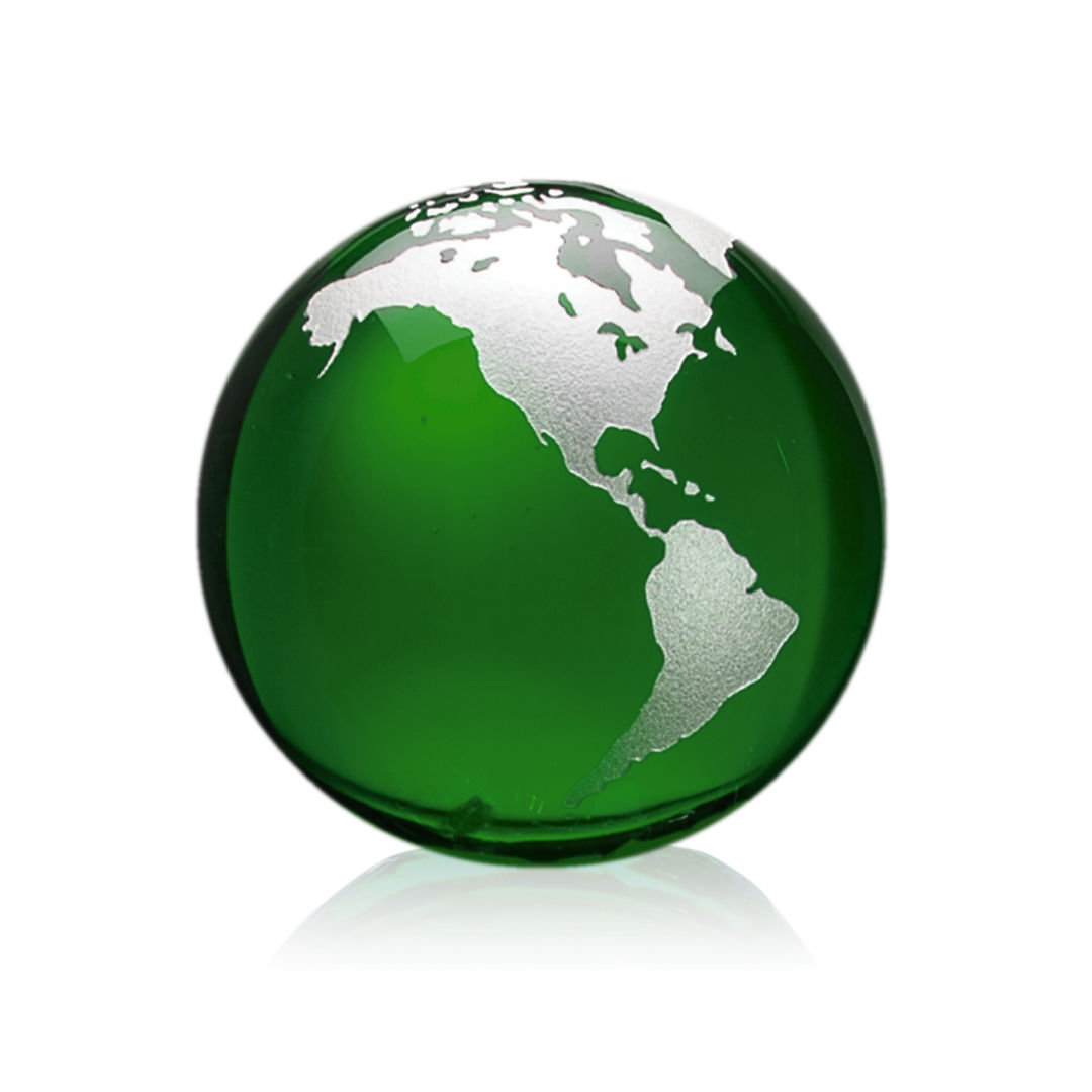Globe Paperweight - Green 11