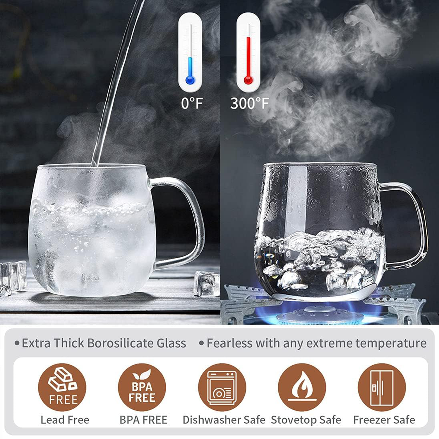 17oz BPA Free Glass Tea Cup w/ Infuser 10