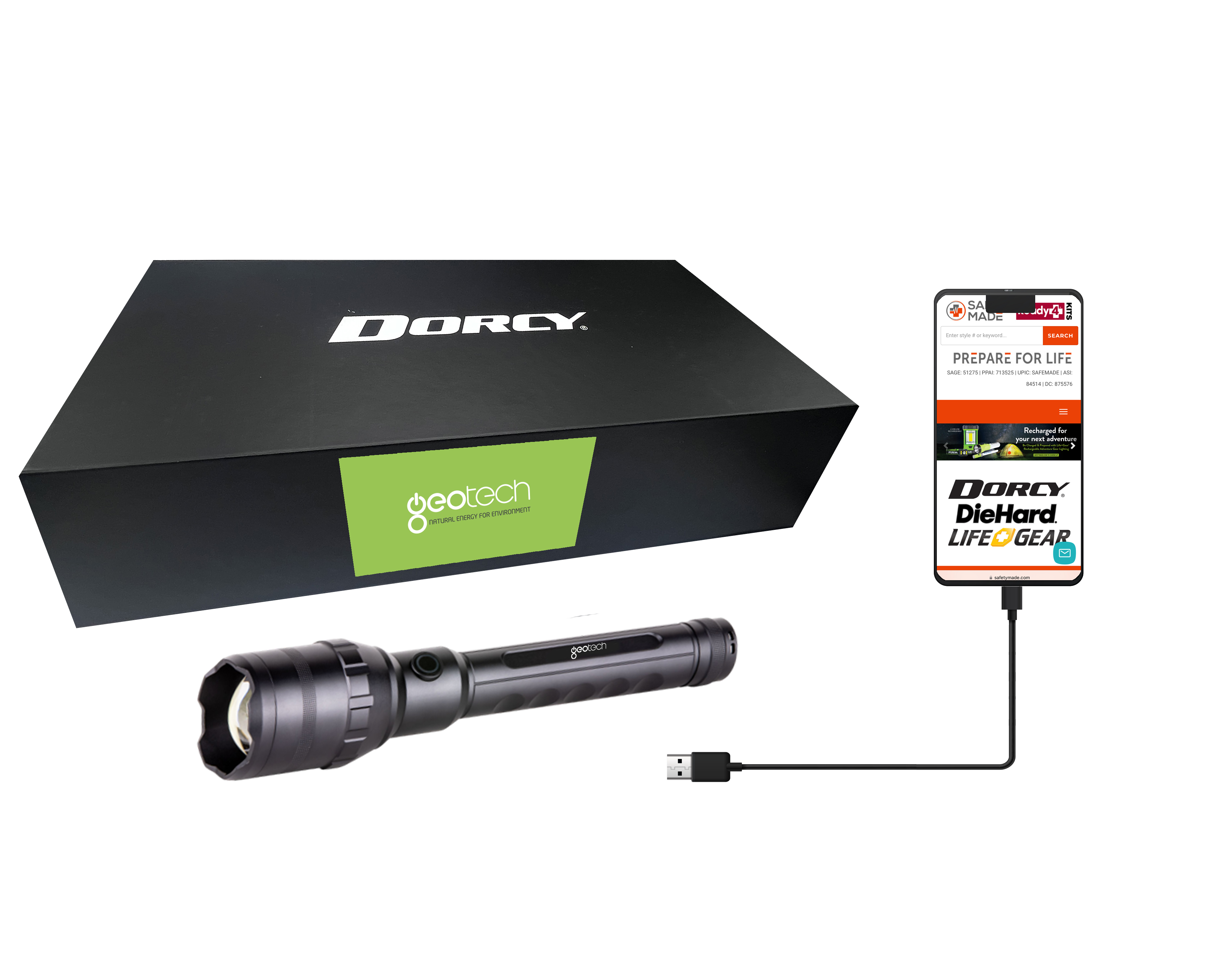 Dorcy 9000 Lumen Ultra HD USB-C Rechargeable Flashlight with Powerbank 3