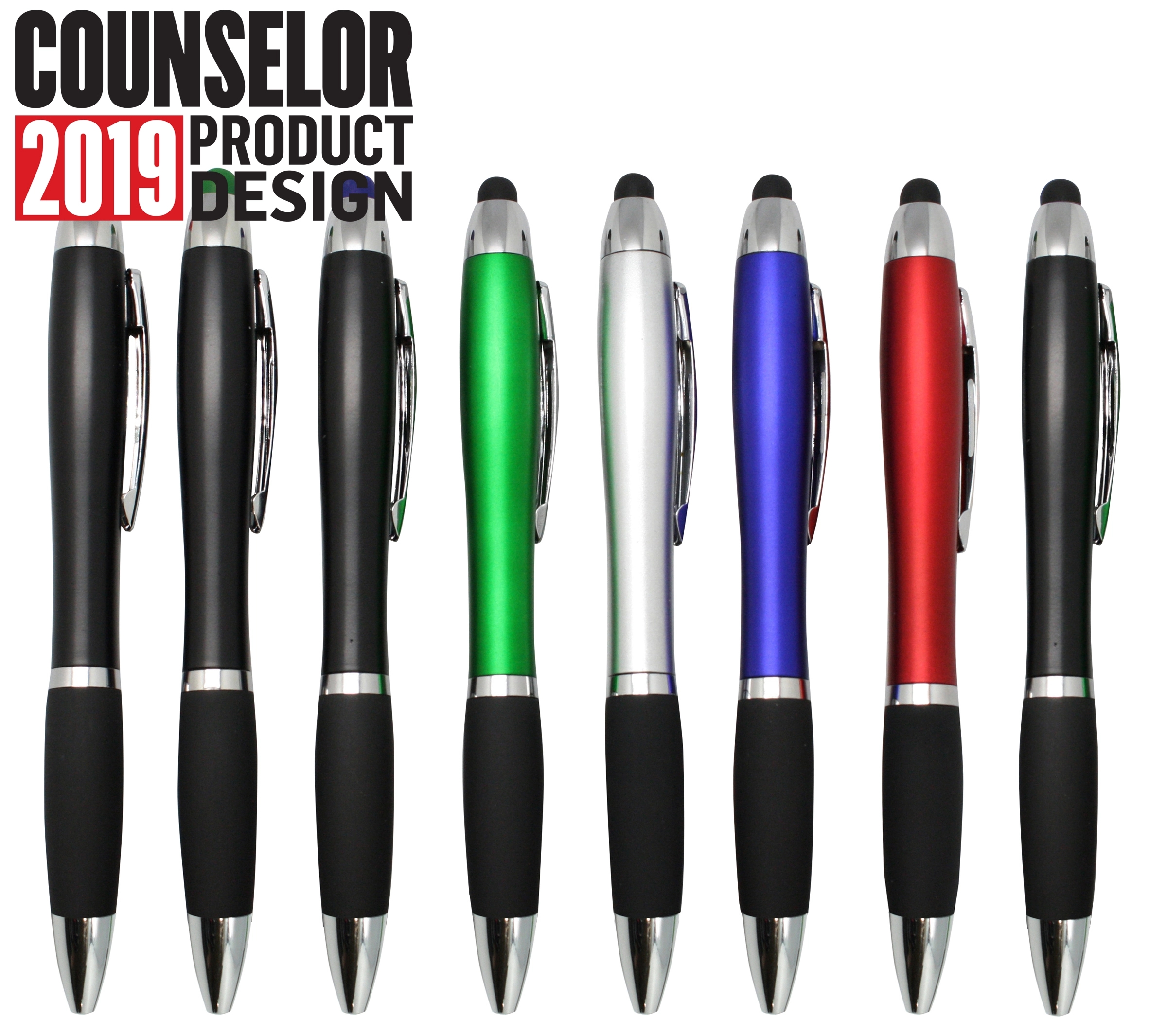 Curvy Plastic Stylus Pen w/Light UP Engraving 4