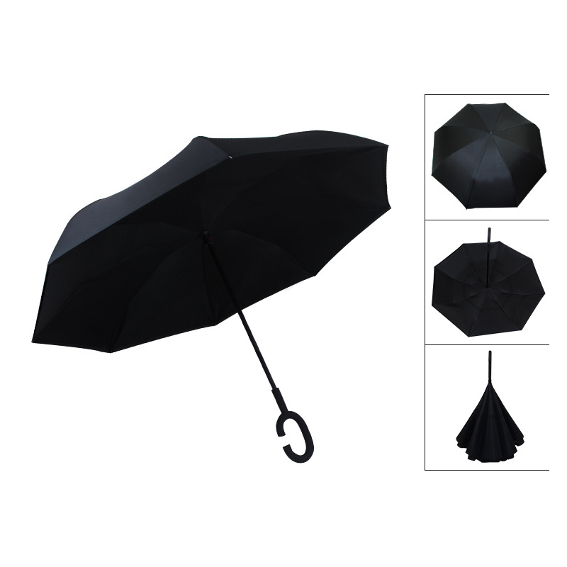 Inverted Reverse Umbrella with C-Shaped Handle 4
