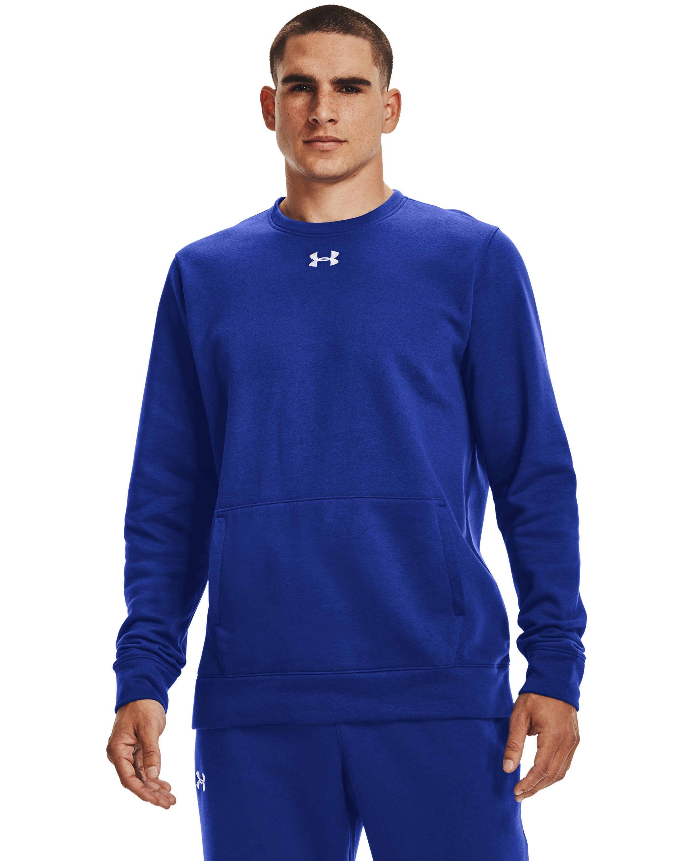 UA Rival Fleece 2.0 Team Men's Crew, custom hoodie or sweatshirt with logo imprint 3