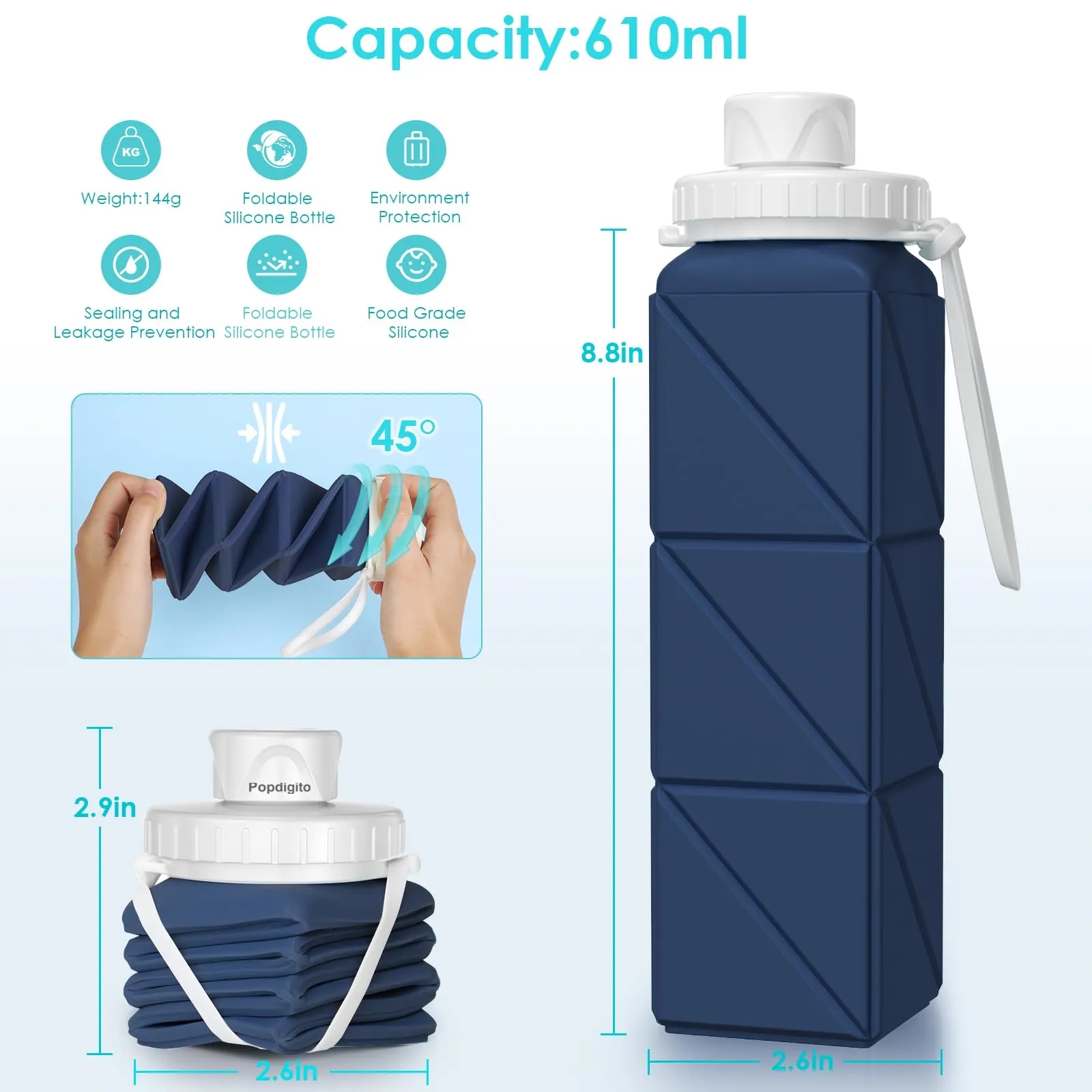 20OZ Foldable Water Bottles for Travel 1