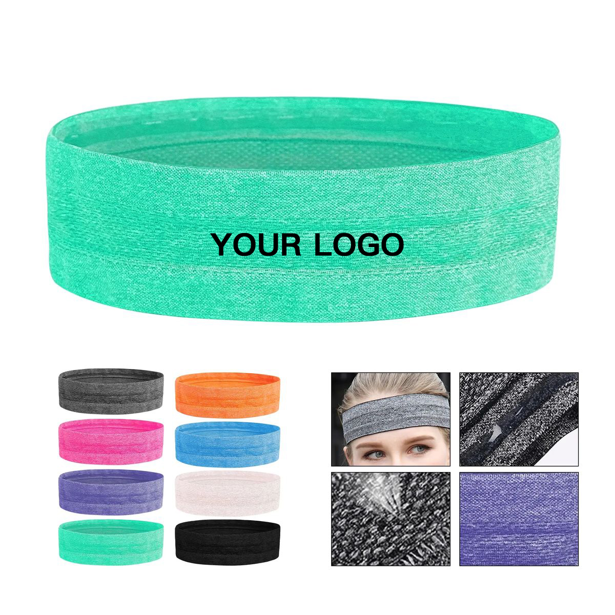 Moisture Wicking Sports Headband with Silicone Grip 4