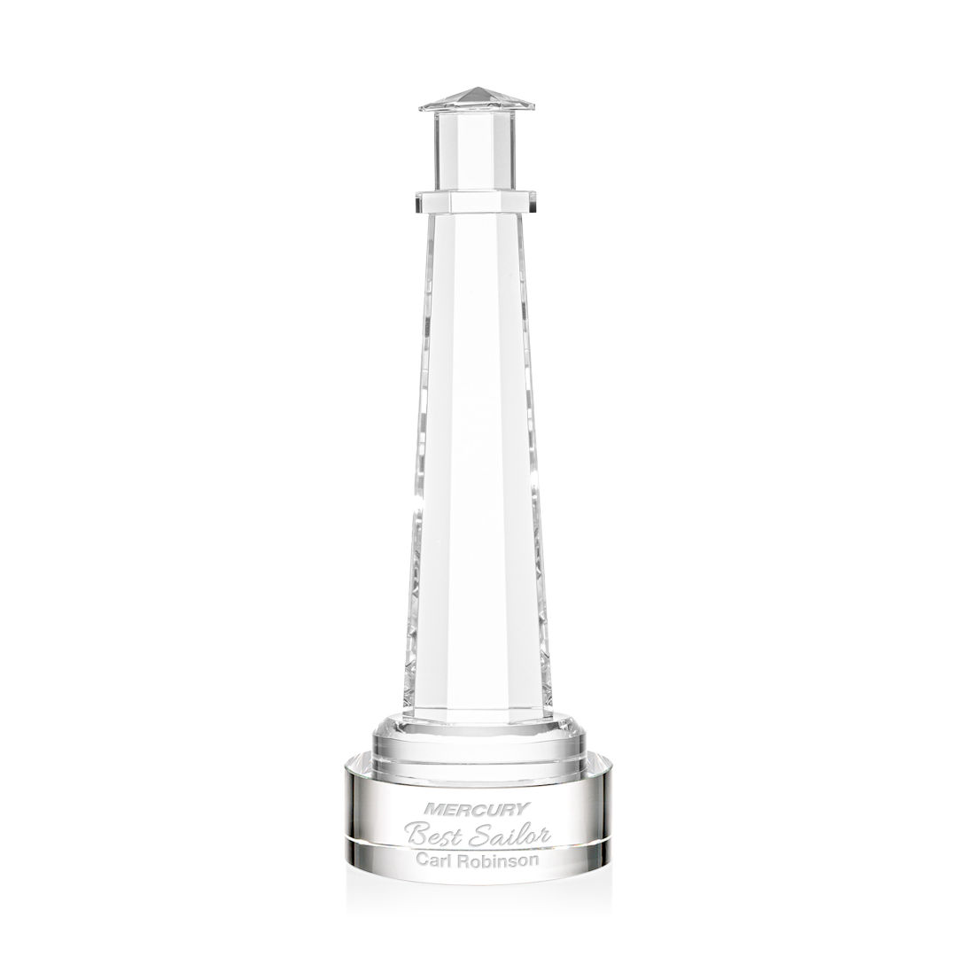 Lighthouse Award on Stanrich Base - Clear, custom award with logo imprint 15