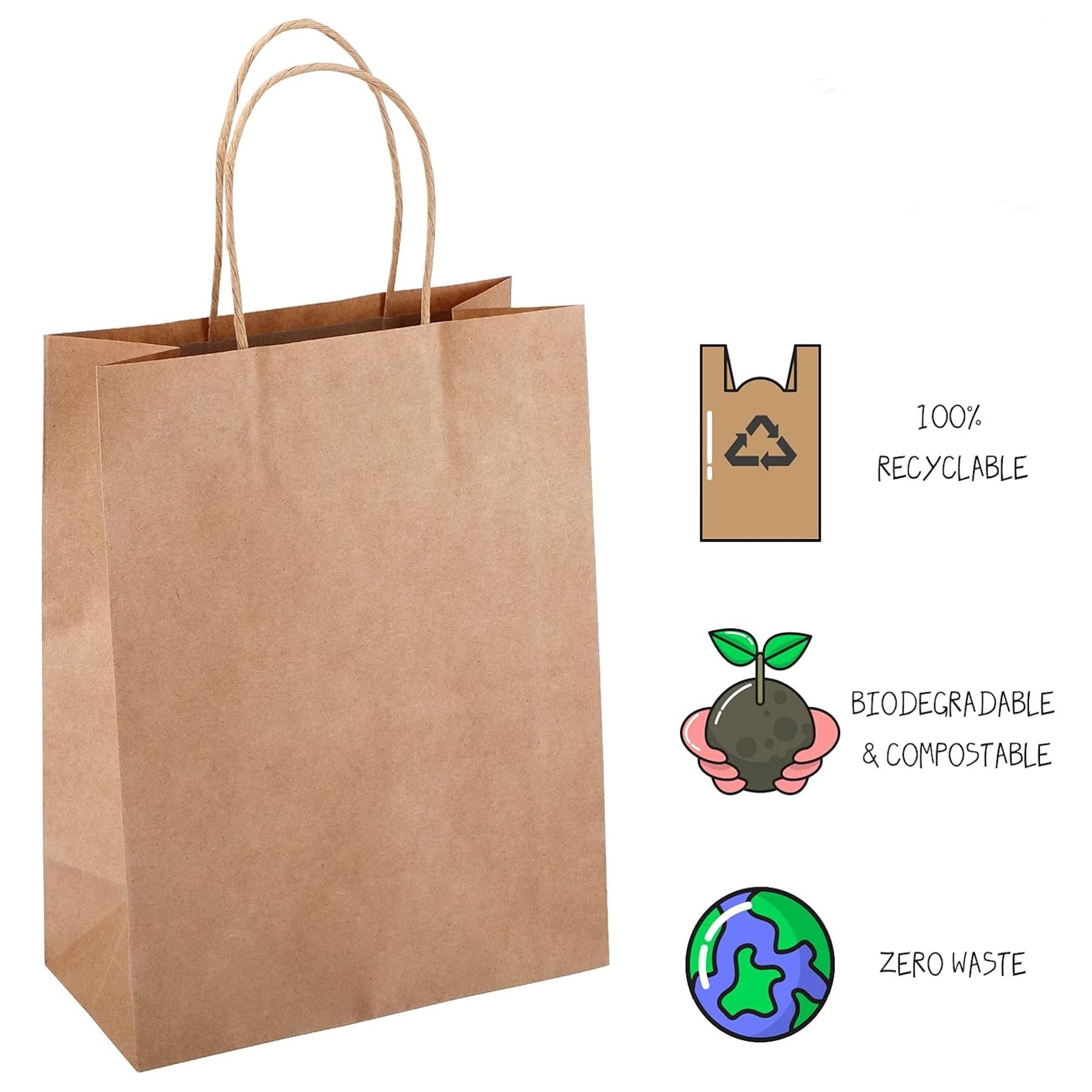 Portable Brown Kraft Paper Bag 2