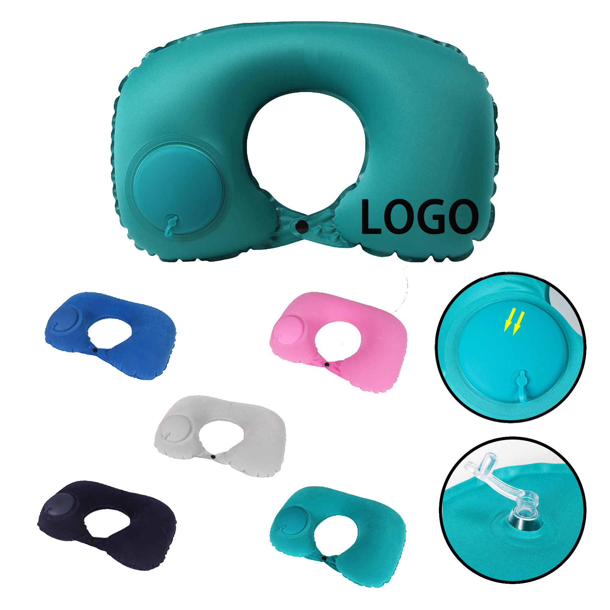 Skin-Friendly Portable Inflatable Neck Support Pillow 2