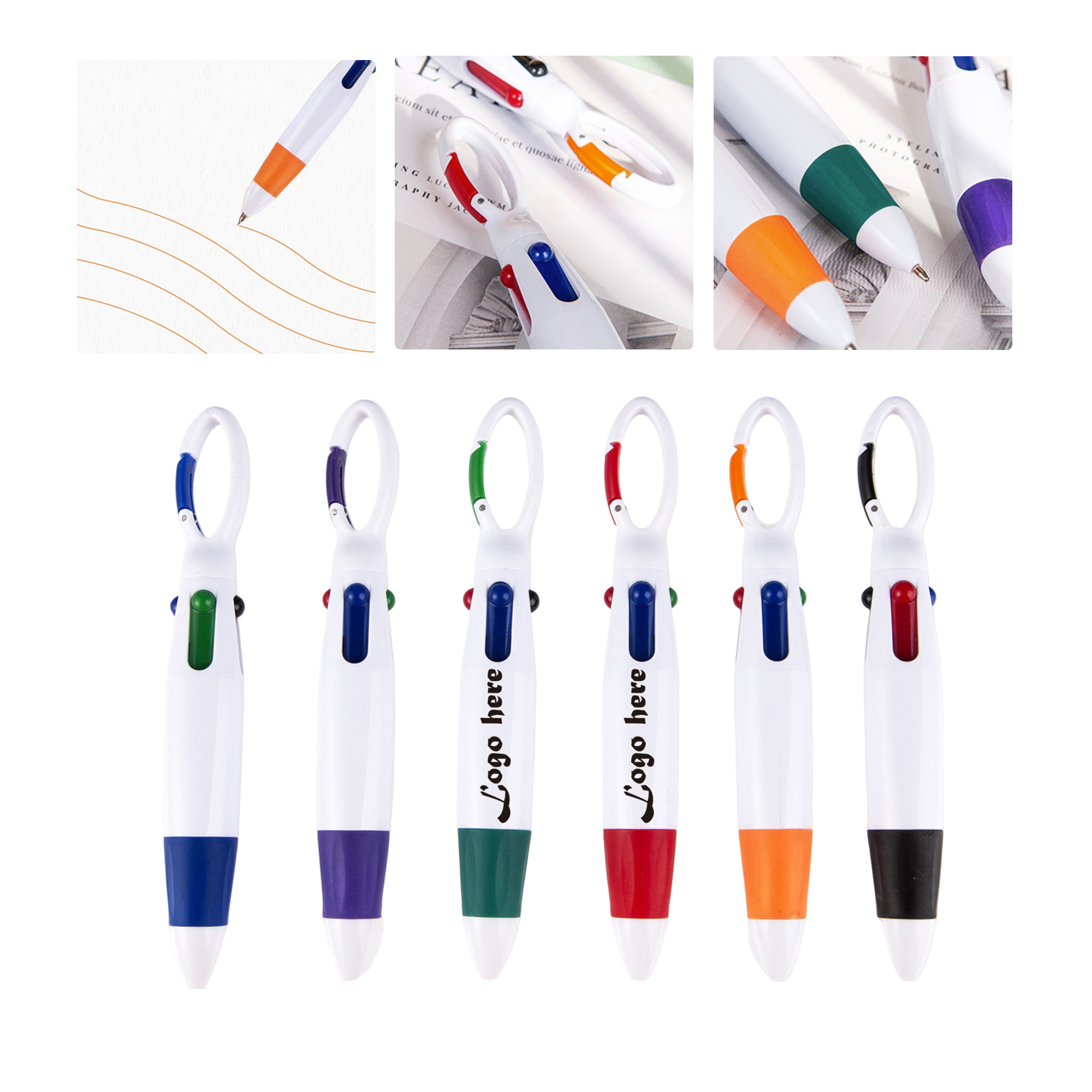 MOQ50 Custom Climbing Buckle 4 Color Ballpoint Pen 1