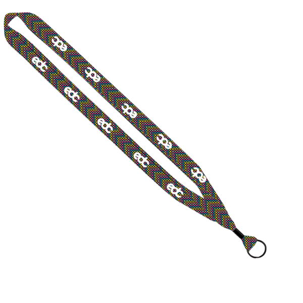 3/4" Dye-Sublimated Lanyard with Metal Crimp & Metal Split-Ring 16