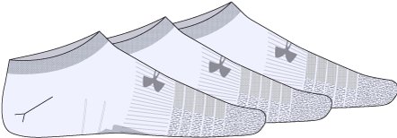 HeatGear Adult No Show Socks 3-Pack 2