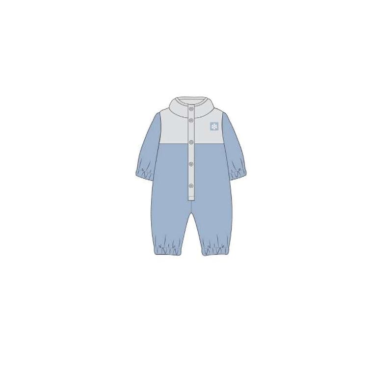 Boys' Plush Non-Footed Outwear Bodysuits Light Blue 0-9M 3