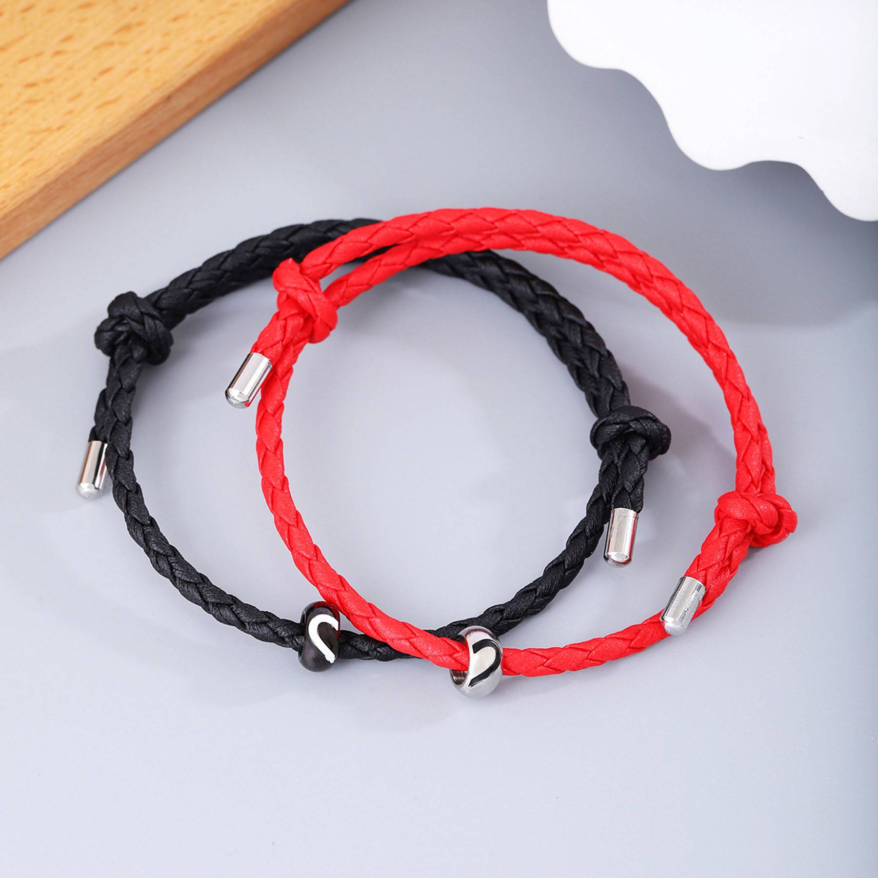 PU woven leather couple bracelet 7