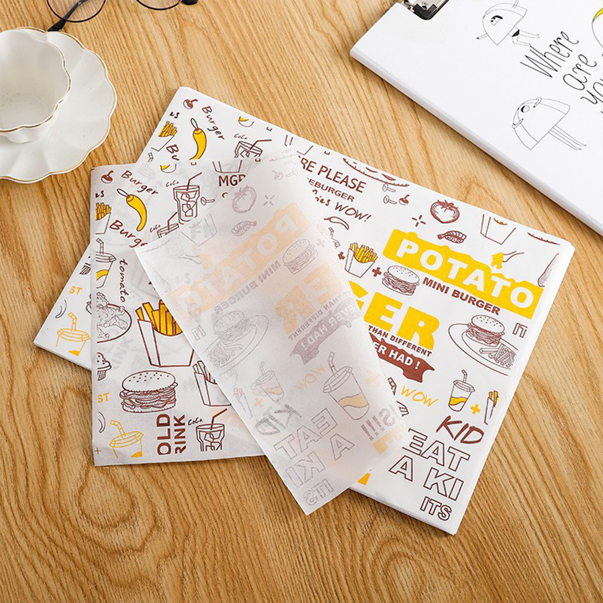 10 inches Custom Food Wrap Paper MOQ 100 PCS 4