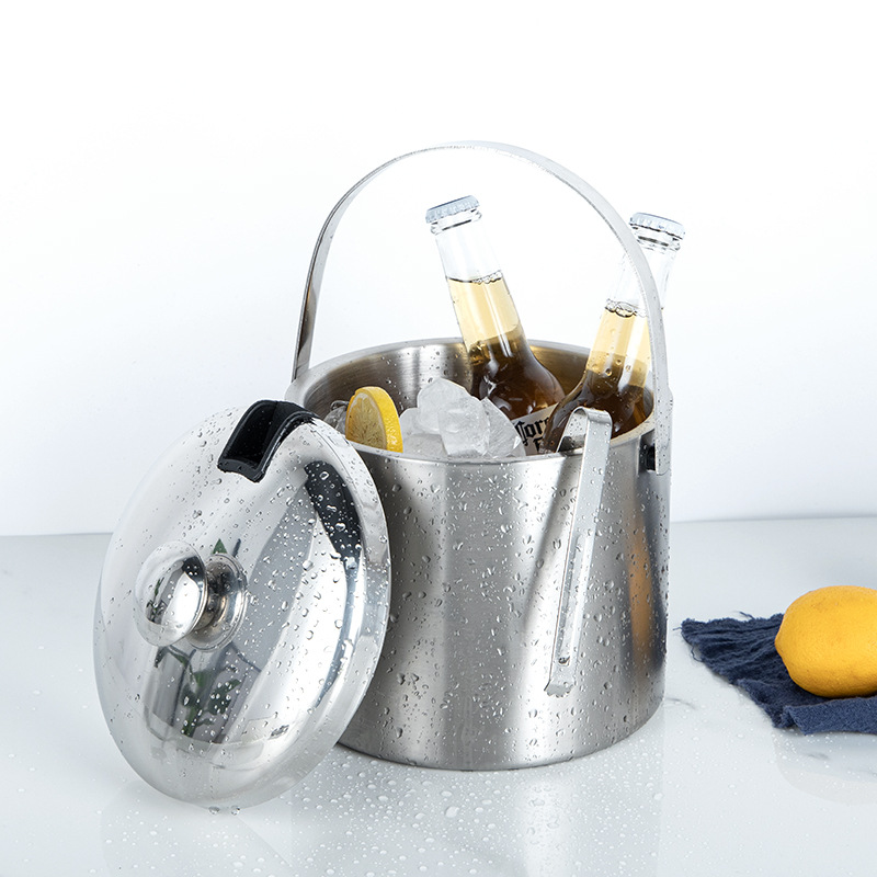 Double-Wall Stainless Steel Ice Bucket 1