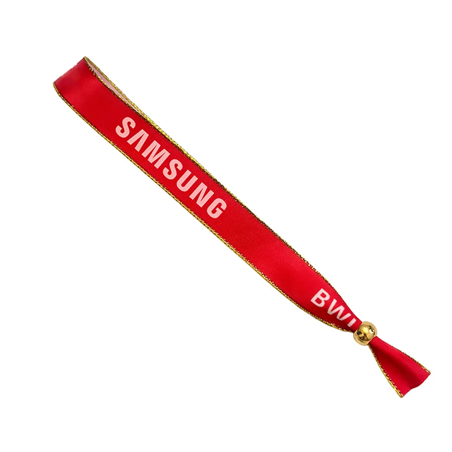Full Color Metallic Edge Satin Cloth Wristbands 7