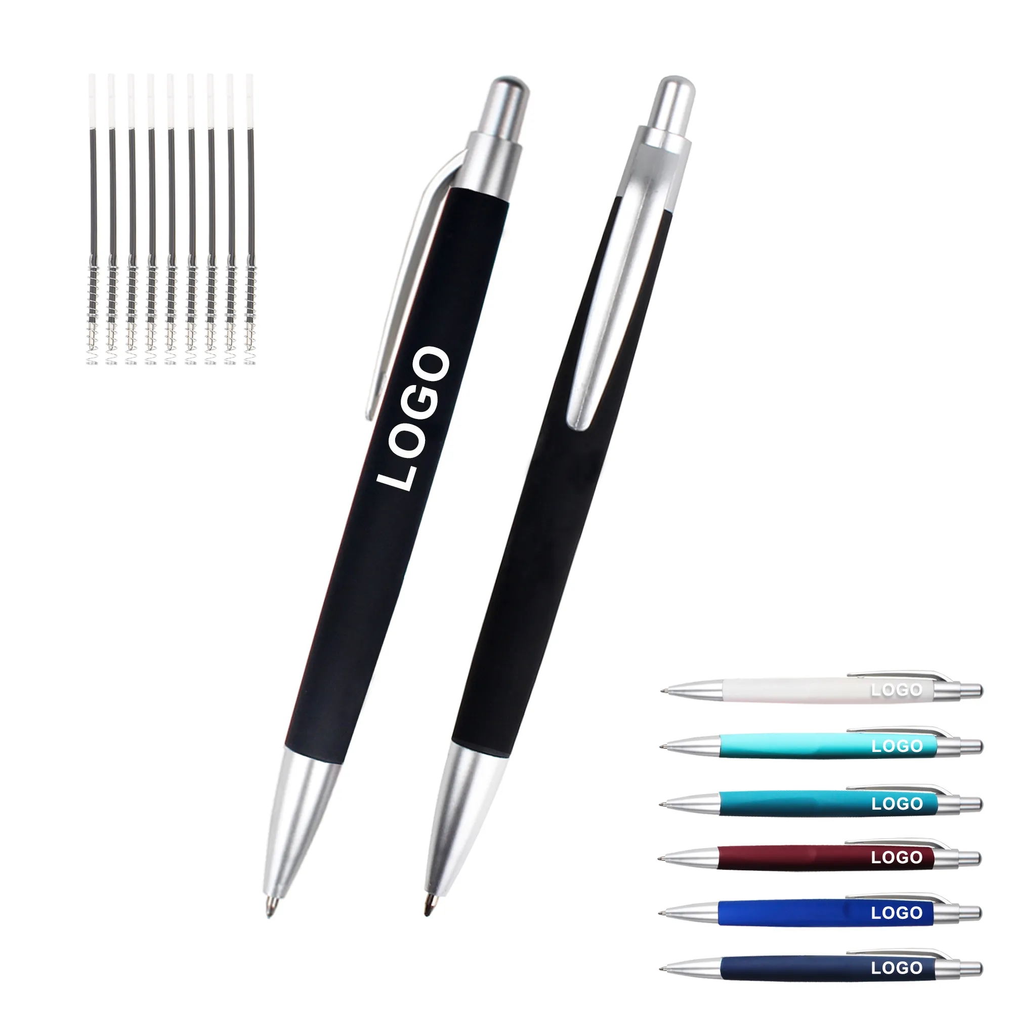 Rubber Coated Ballpoint Pen with Logo 4