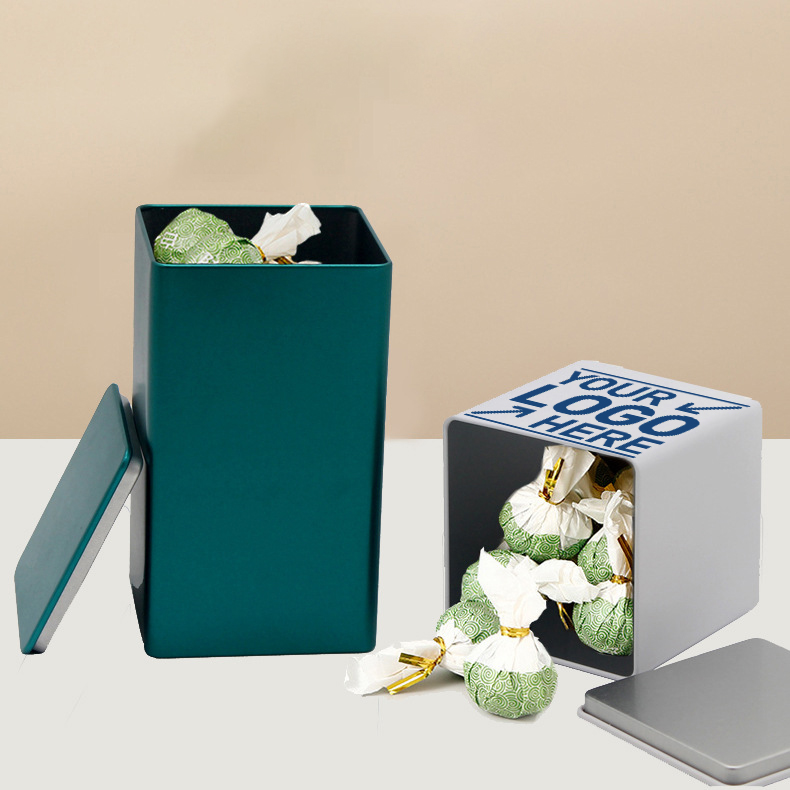 Small Tinplate Box / Square Tea Box 1