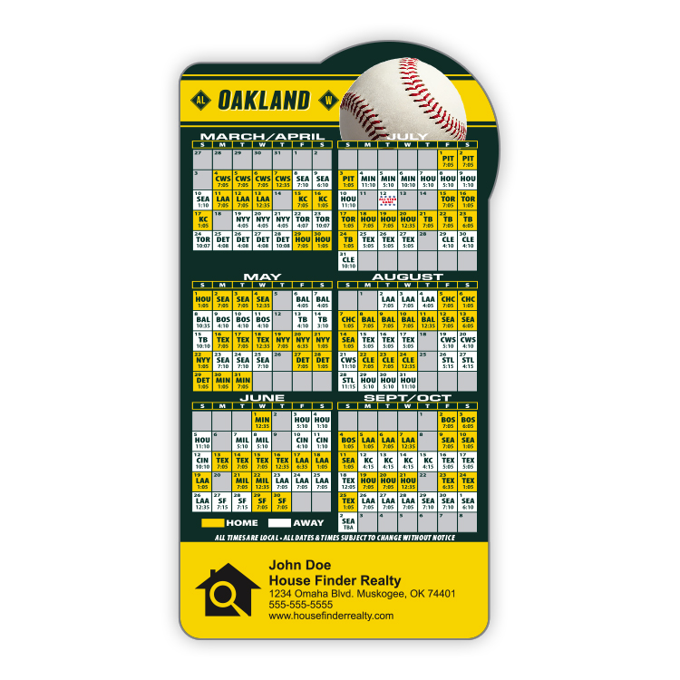 Magnet Sport Schedules - Baseball Shape (3.875x7.25) - 25 mil. 3