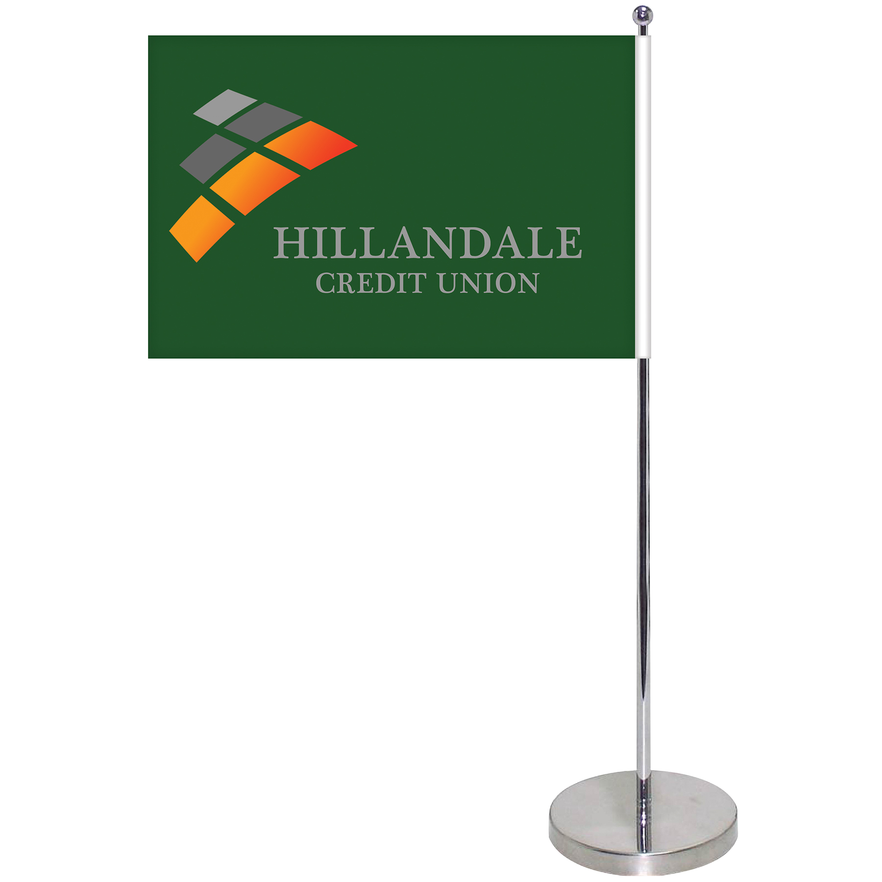 10.6-19.3" Metal Telescopic Flagpole with One Double Sided Flag 2
