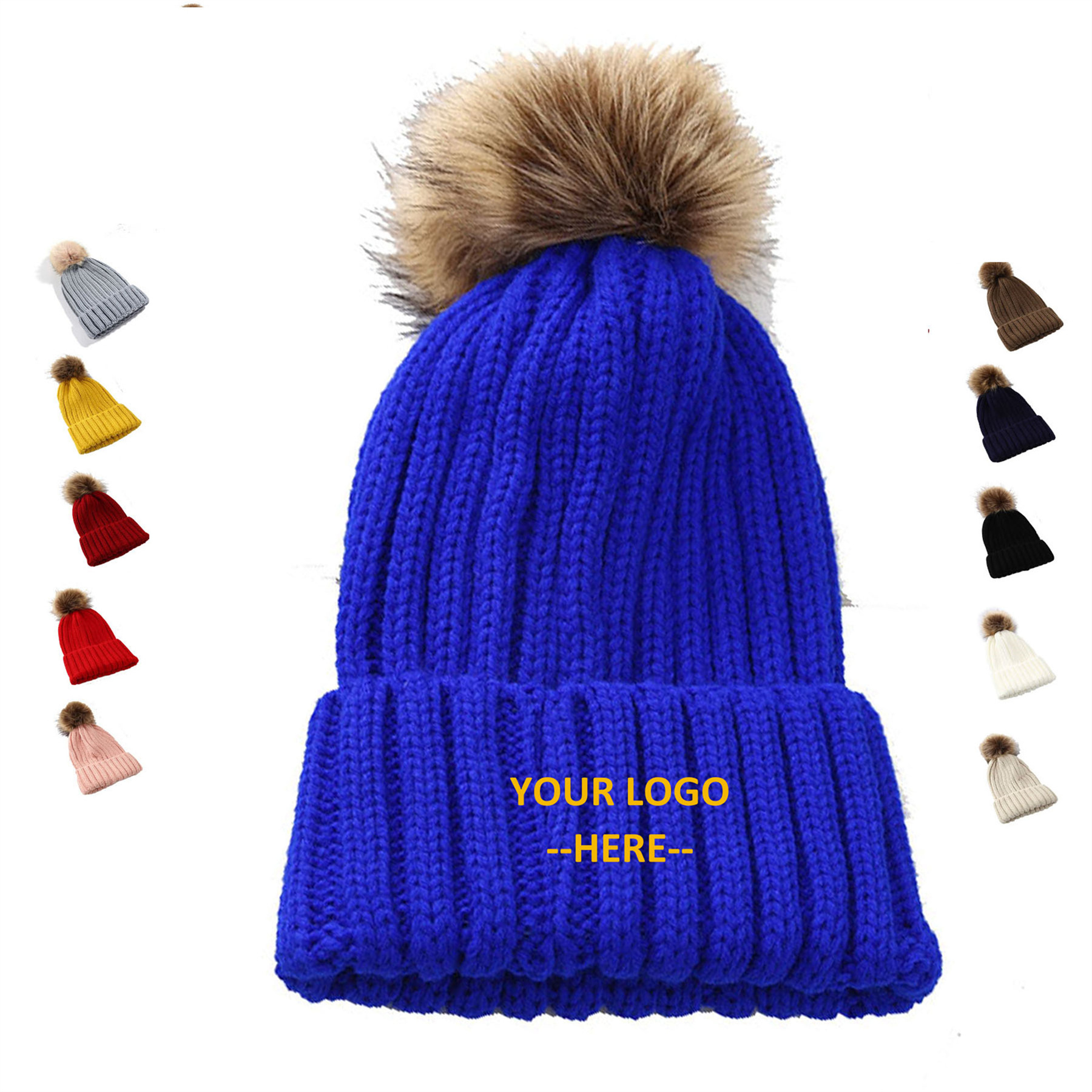 Winter Knitted Pom Hat 2