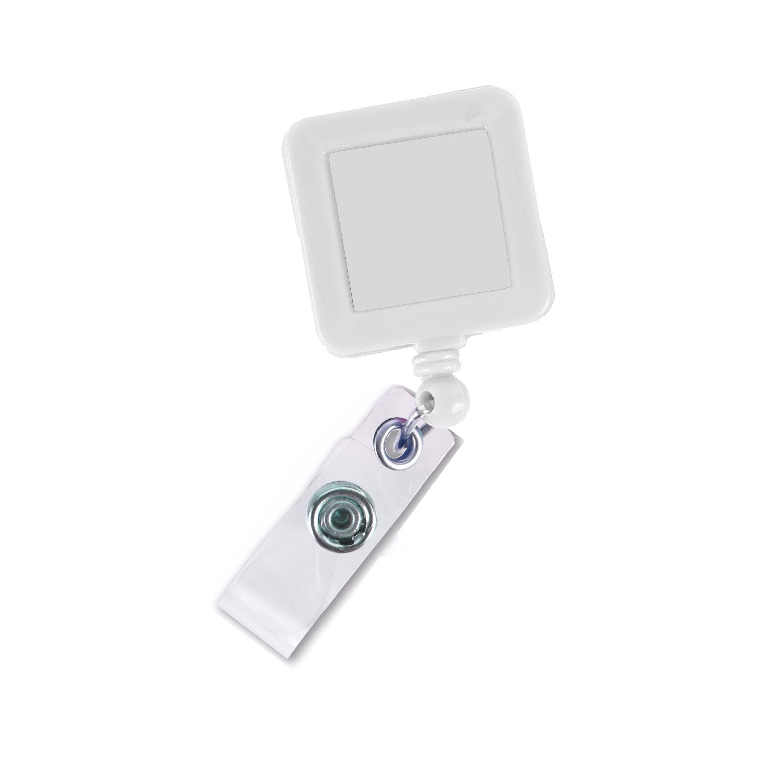 Transparent Square Badge Reel w/ Belt Clip