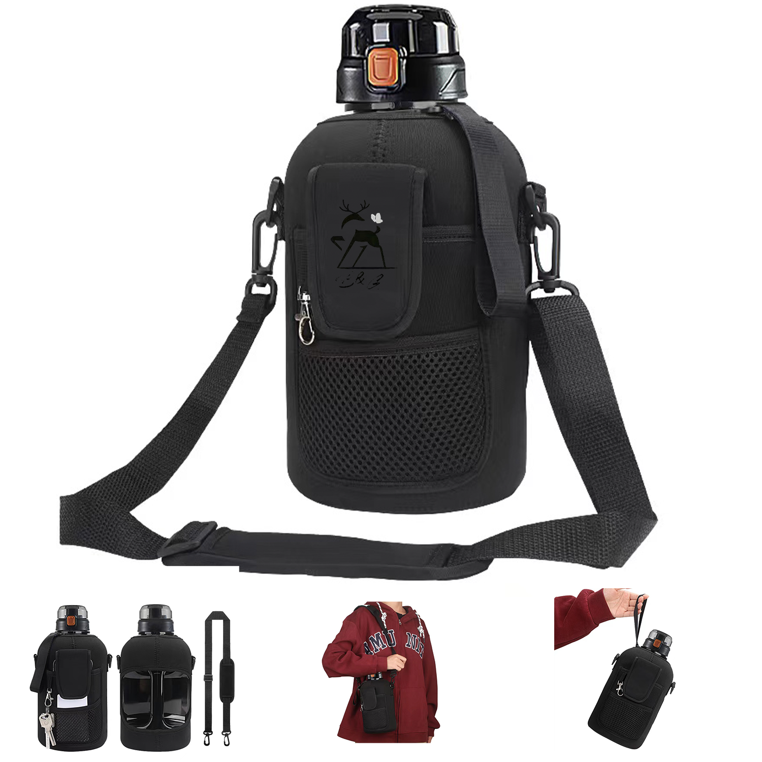 Half Gallon Water Bottle With Storage Sleeve 2