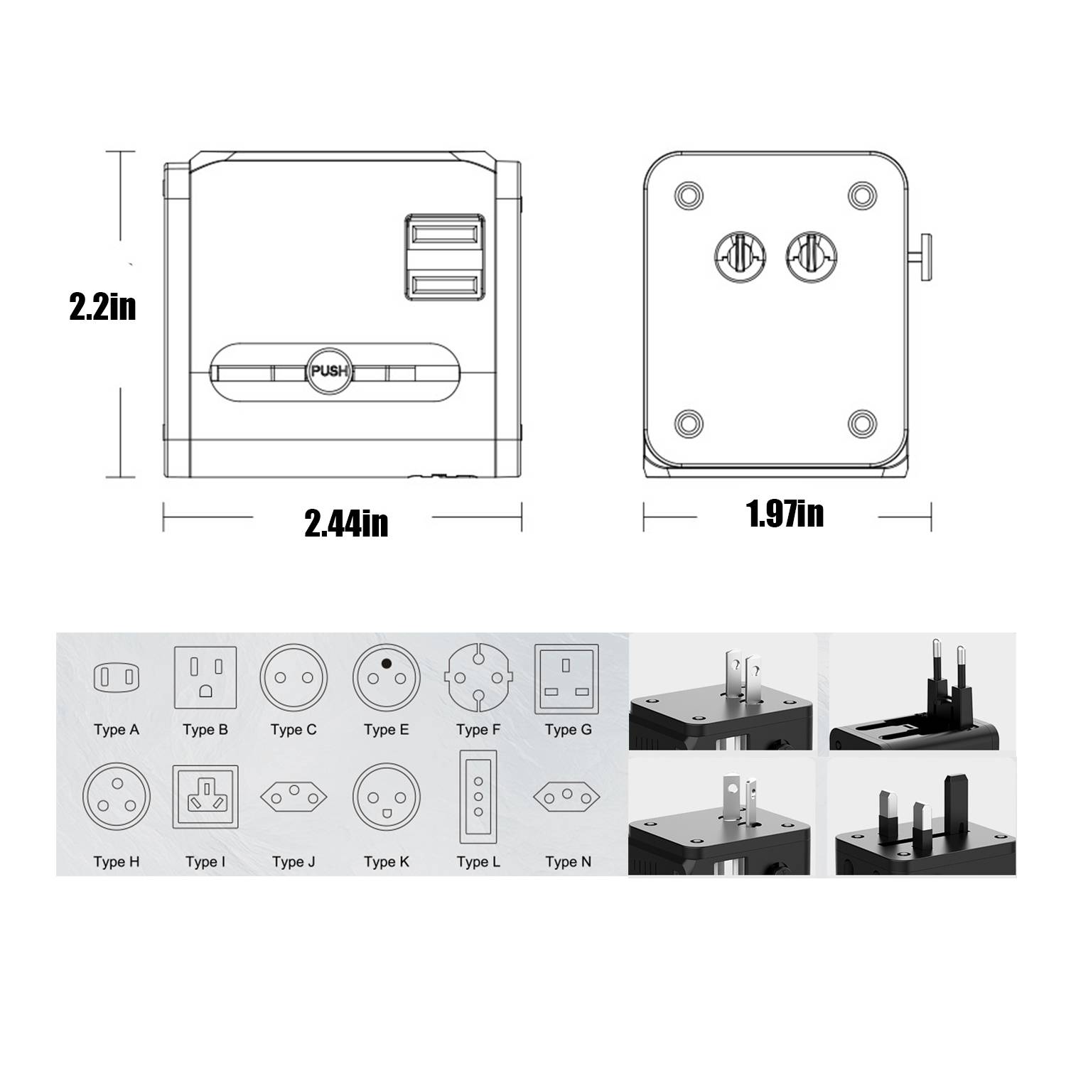 Universal Travel Adapter One International Wall Charger 4