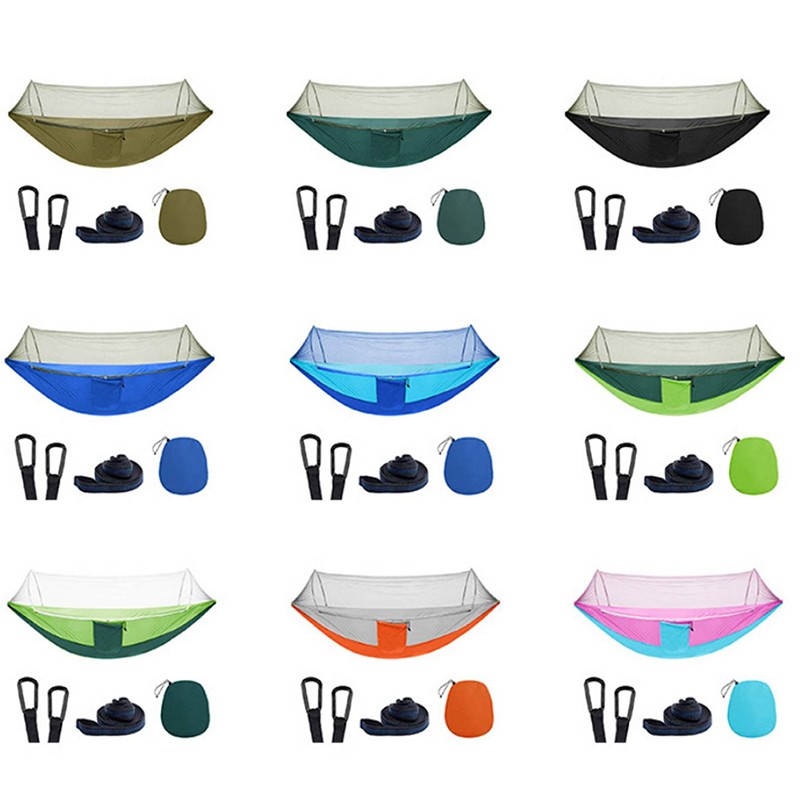 Double And Single Nylon Hammock With Mosquito Net 2