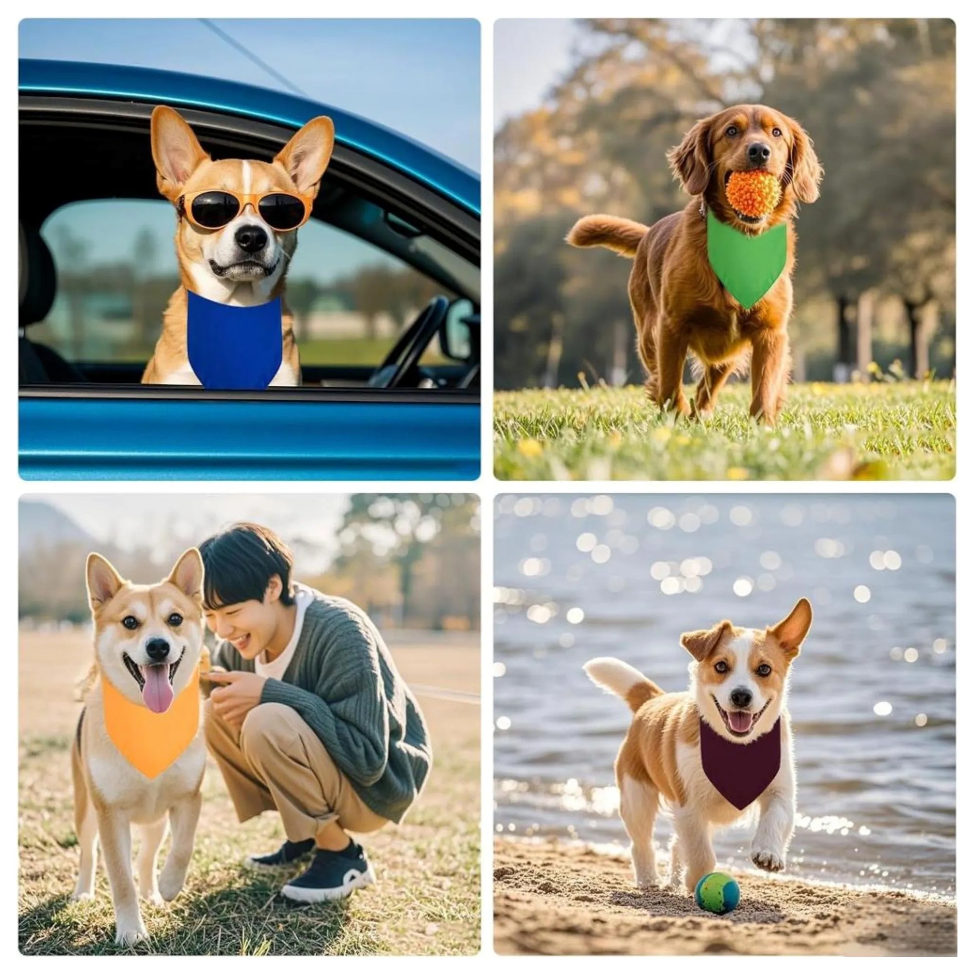 Solid Color Pet Scarf Triangular Scarf 3