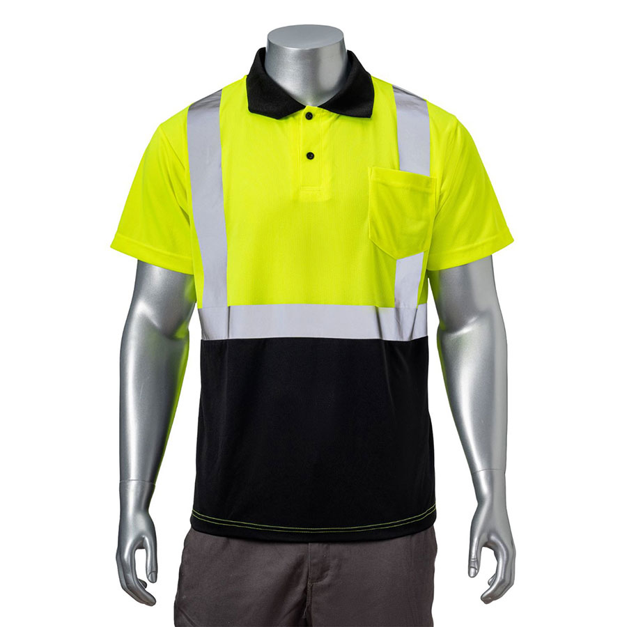 VISIPRO Class 3 Short Sleeve Reflective Front Colorblock Safety Polo - BirdsEye Mesh - ANSI 107-2015