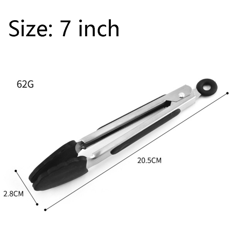 Stainless Steel BBQ and Kitchen Tongs with Silicone Tips--7inch/9inch/12inch 2
