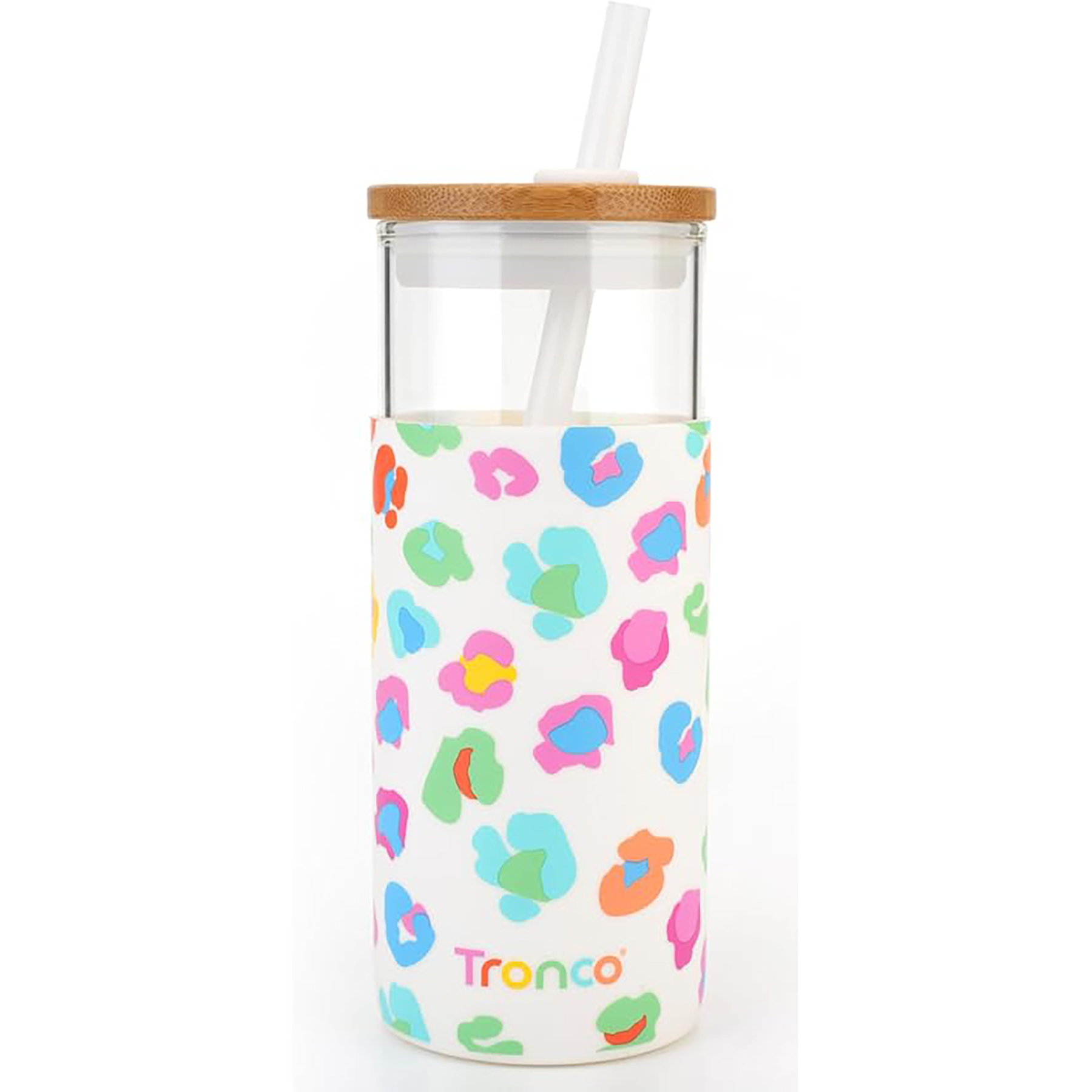 20 Oz Glass with Bamboo Lid and Straw 18