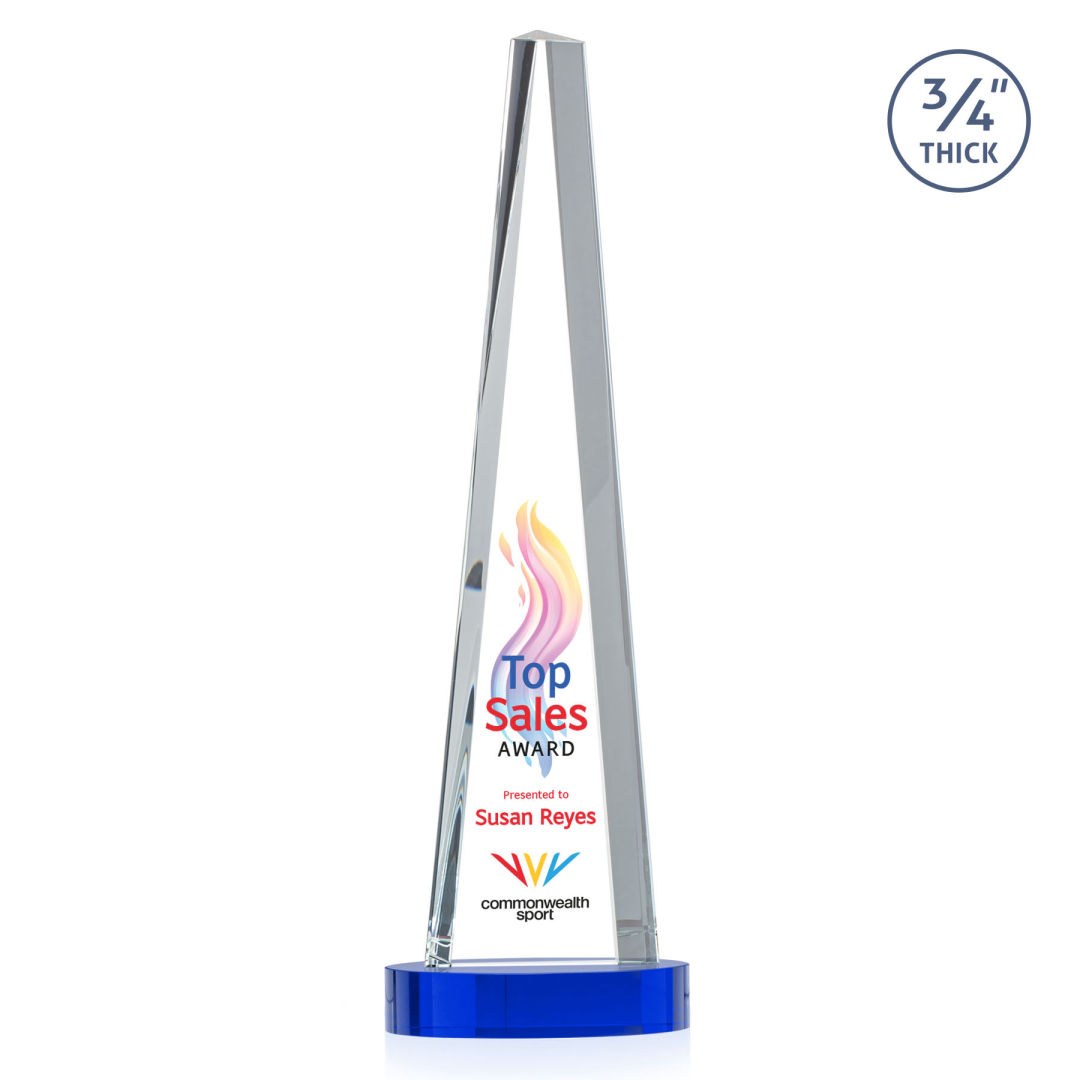 Majestic Tower VividPrint™ Award on Alberton Base -  Blue 6