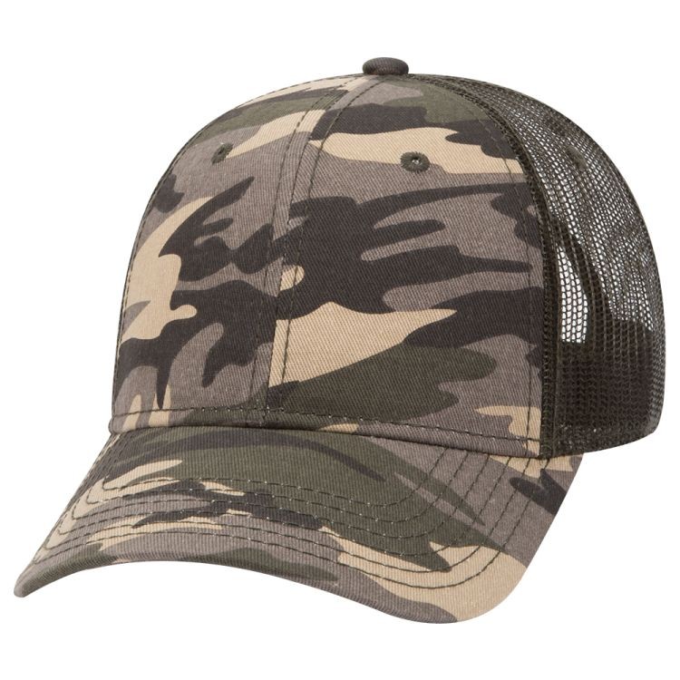 OTTO CAP® Camouflage 6 Panel Low Profile Mesh Back Trucker Hat 1