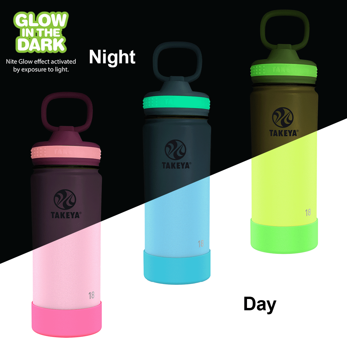 Takeya® 18 oz. Actives Glow in the Dark Bottle 21