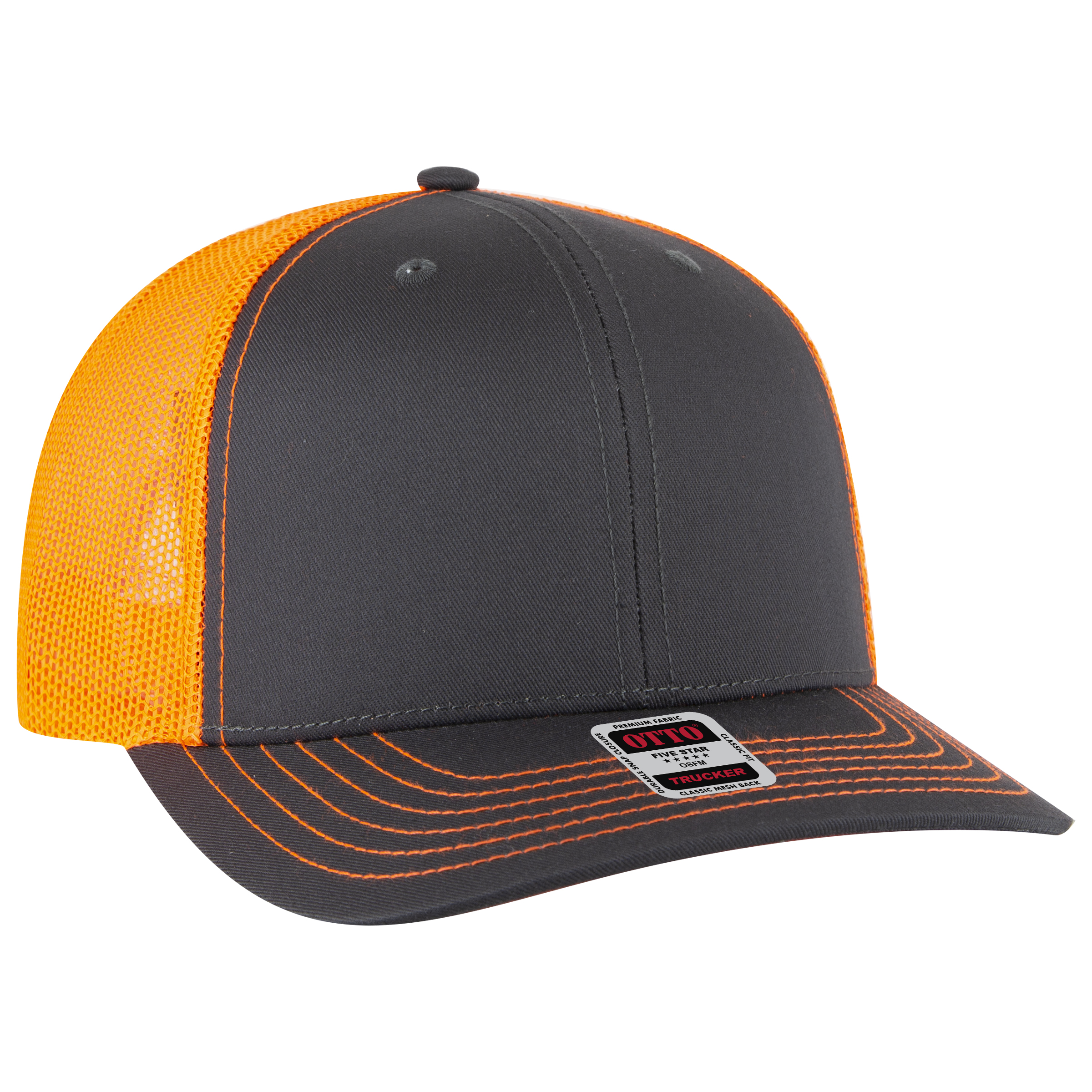 OTTO CAP® 6 Panel Mid Profile Mesh Back Trucker Hat 35