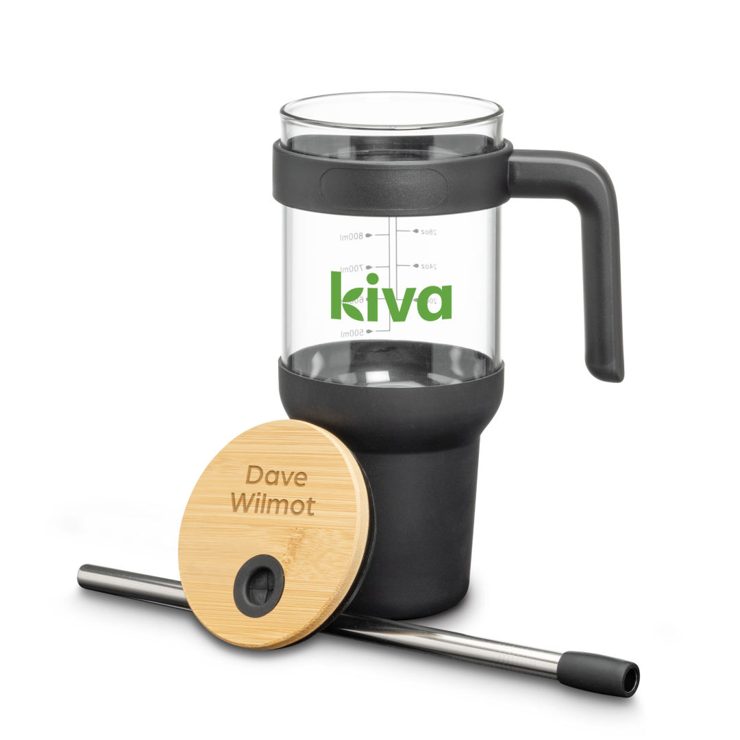 Lanai Glass Travel Mug w/Straw 1