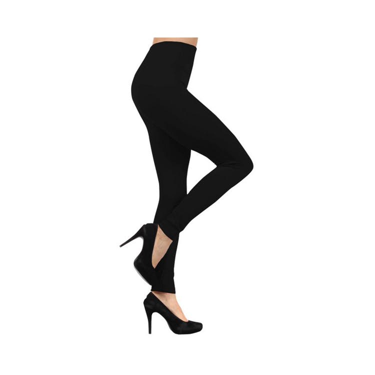 Fleece Leggings - Black Seamless One Size Fits Most 2